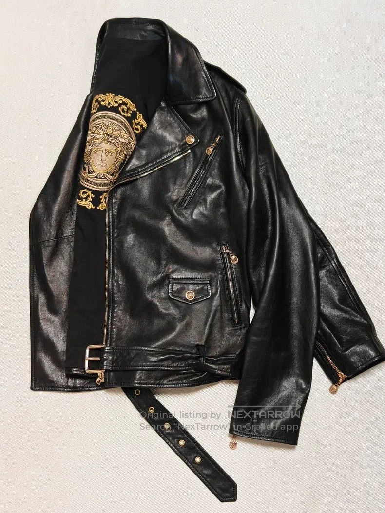 Versace Versace Motorcycle leather jacket Size US XXL / EU 58 / 5 - 6 Thumbnail