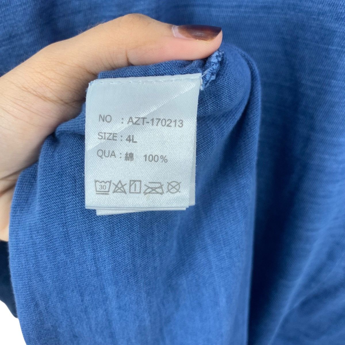 Other AZUL JAPAN Natural Pure Indigo Dye Baggy Tee Shirt Top Size 3XL / US 20-22 - 8 Thumbnail