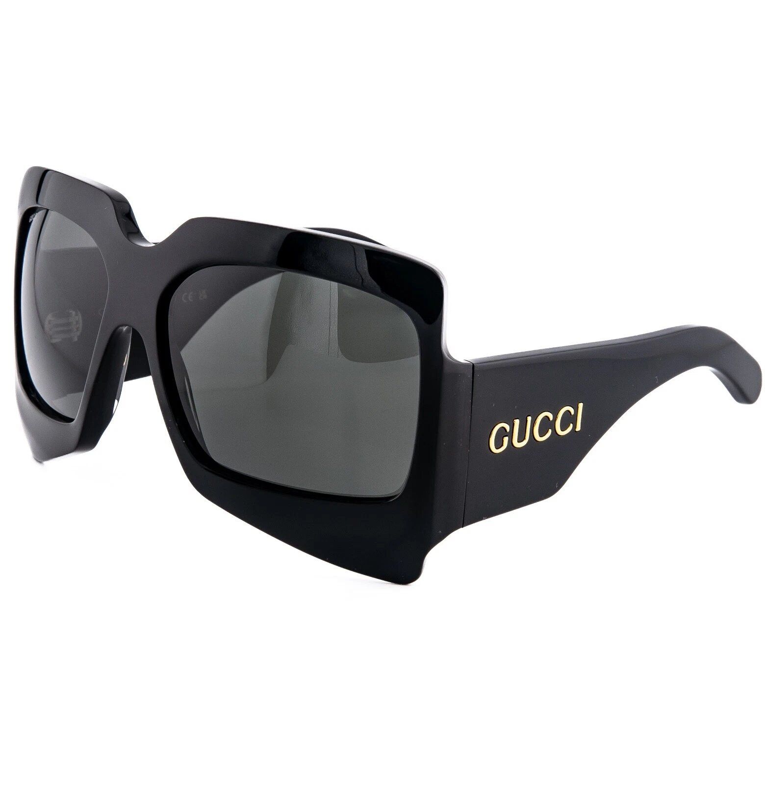 Gucci GUCCI GG1243S AUTHENTIC Black Oversized Geometric 1243 001 Size ONE SIZE - 2 Thumbnail