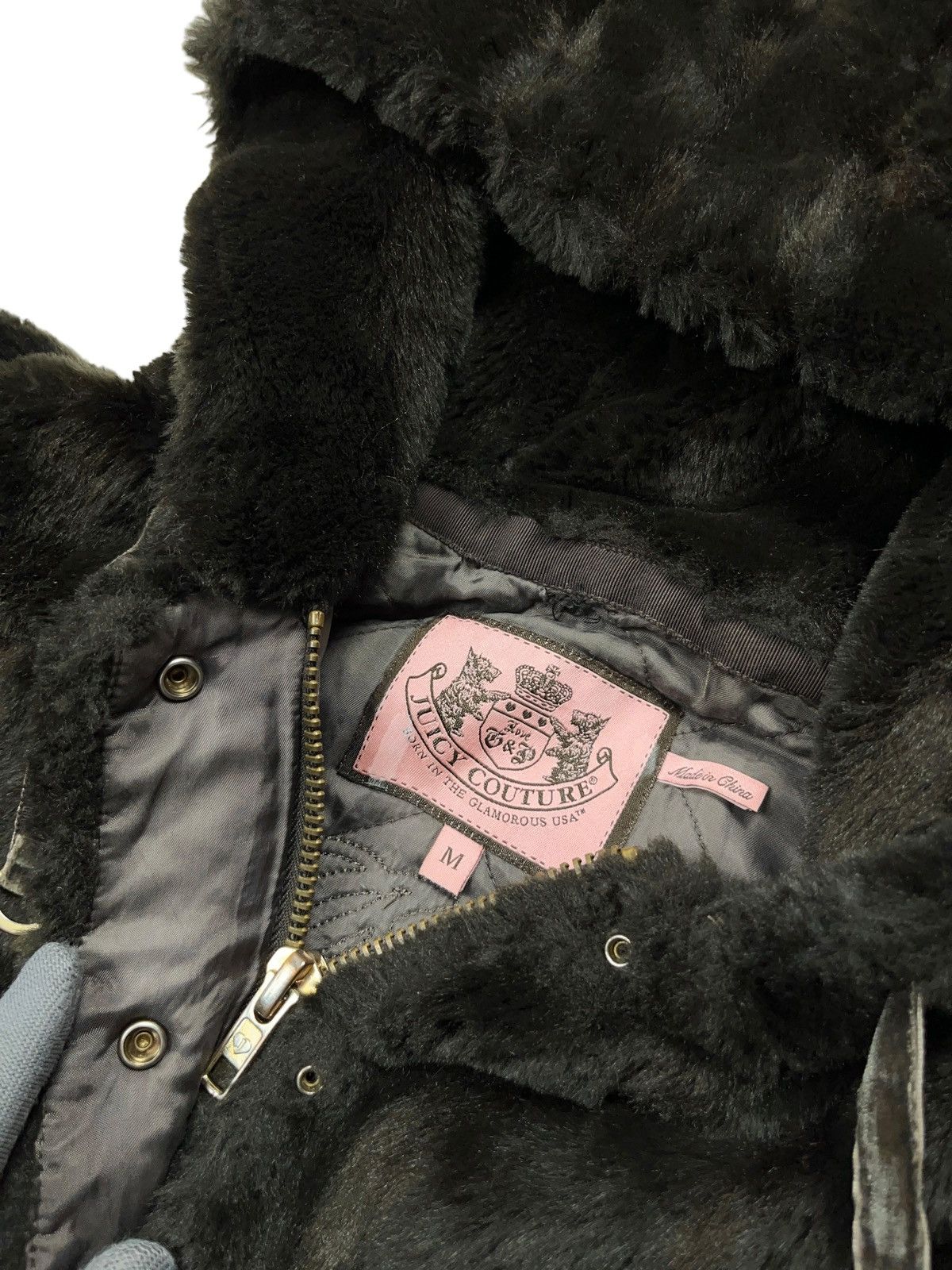 Juicy Couture Vintage Juicy Couture Faux Fur Hooded Jacket Size M / US 6-8 / IT 42-44 - 4 Thumbnail