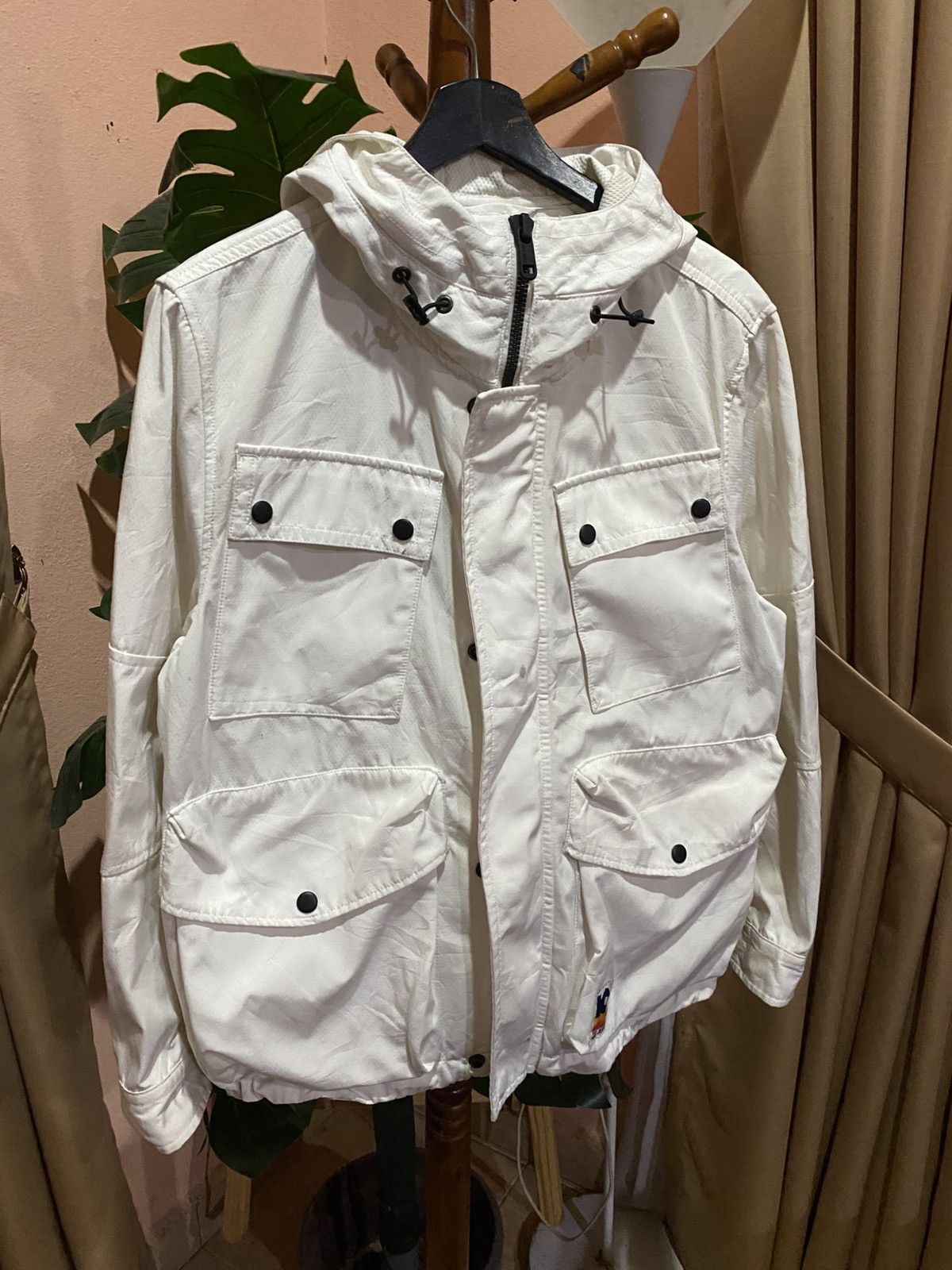 Vintage Able Jeans White Utility Hooded Jacket Streetwear – Size L Size US M / EU 48-50 / 2 - 5 Thumbnail