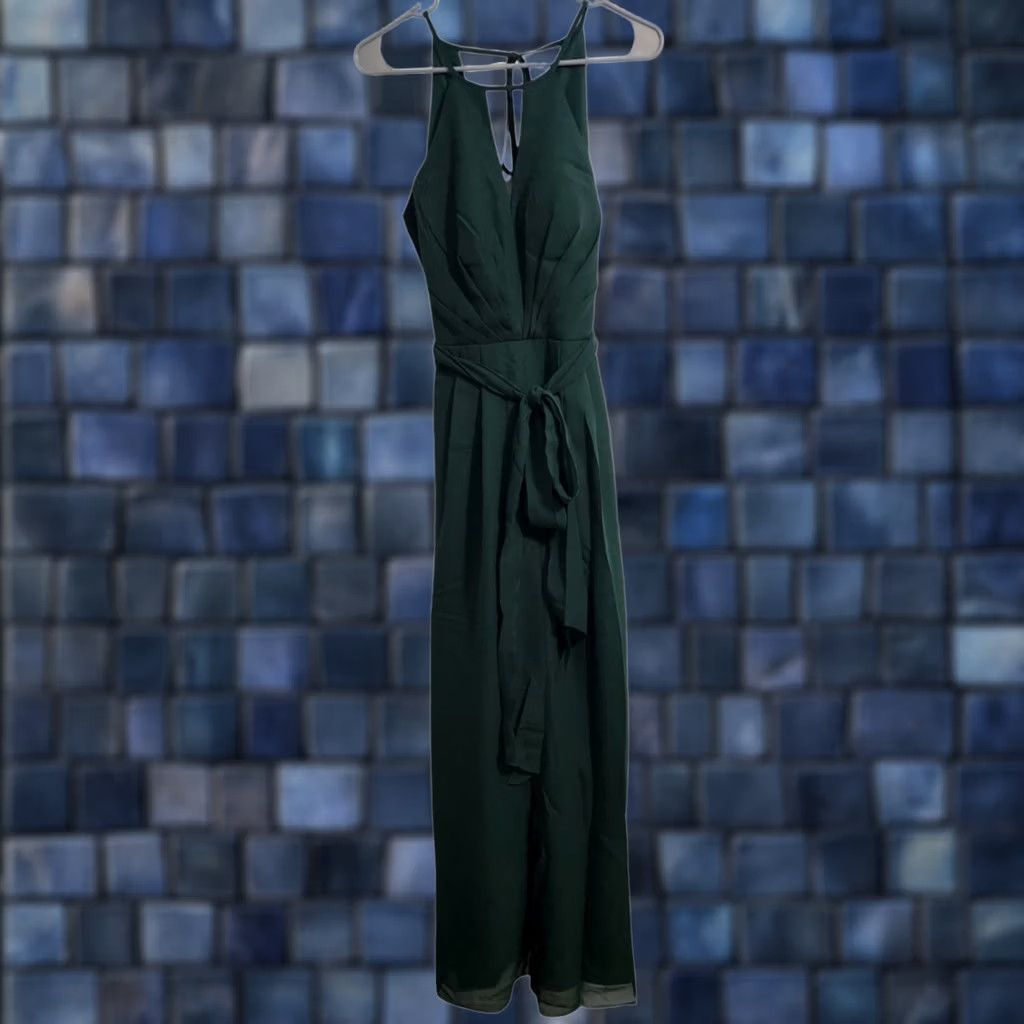 Vintage JJs House Jumpsuit Womens Belted Padded Sleeveless 6 Green Hunter Size M / US 6-8 / IT 42-44 - 1 Thumbnail