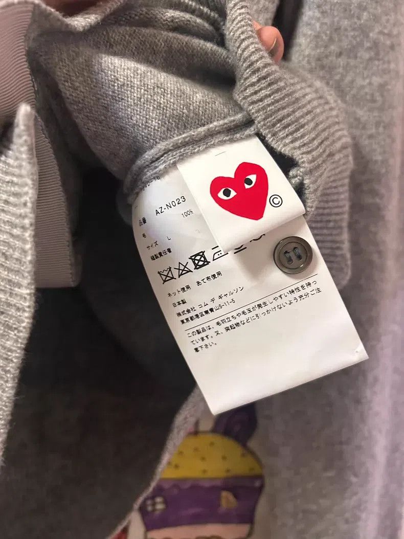Comme des Garcons Comme Des Garcons Grey Wool Knit Cardigan Size L / US 10 / IT 46 - 2 Thumbnail