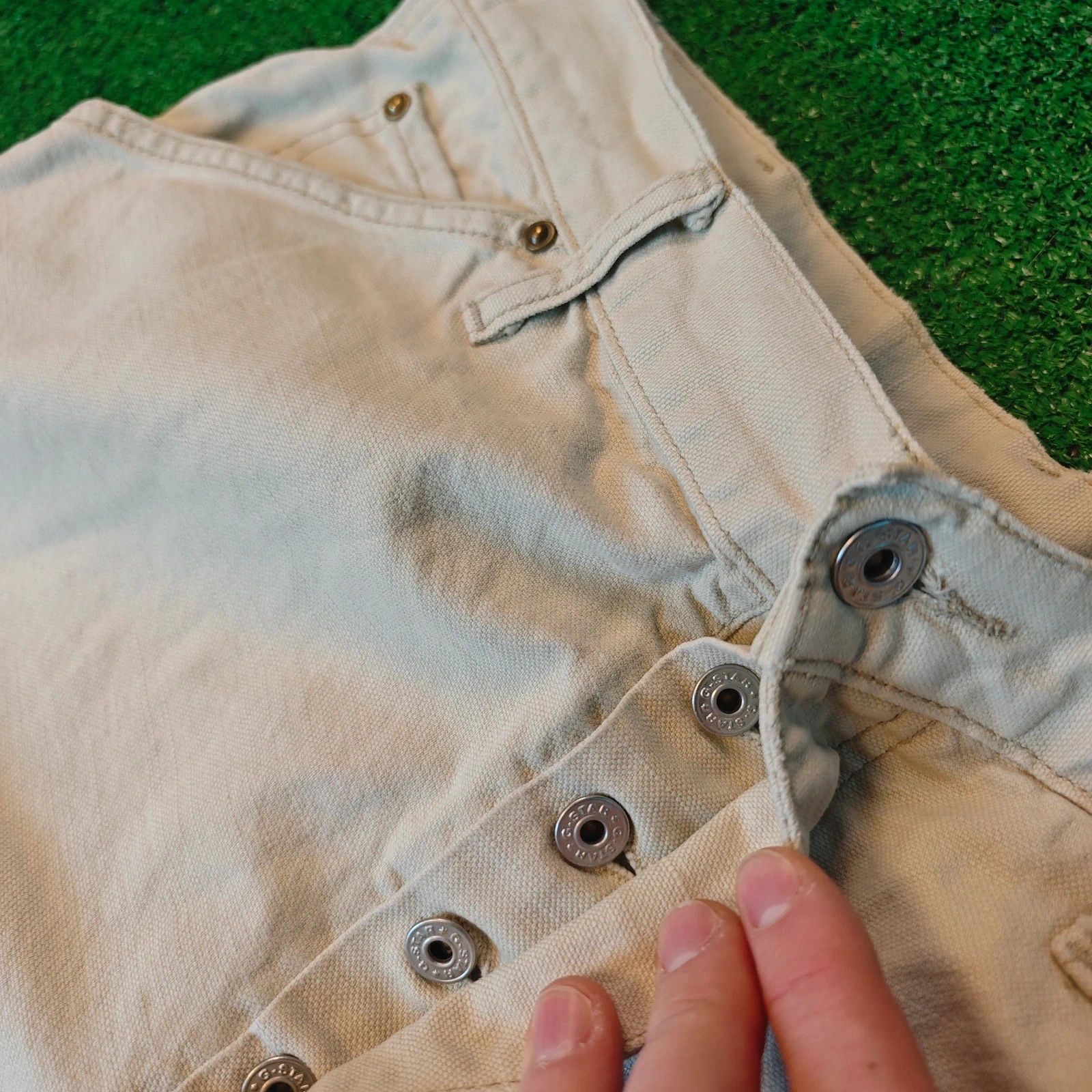 G-Star Vintage G-star Elwood Jeans Mens 32x32 cream straight 90s Size US 32 / EU 48 - 6 Thumbnail