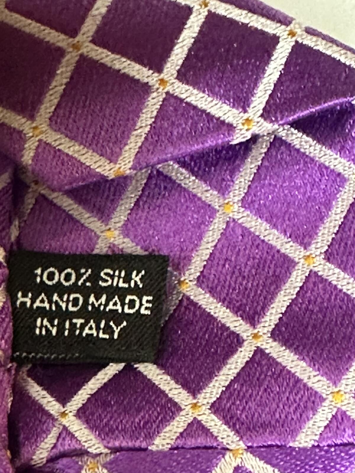 Barneys New York Barneys New York 100% Italian silk purple/white geometric Size ONE SIZE - 3 Thumbnail