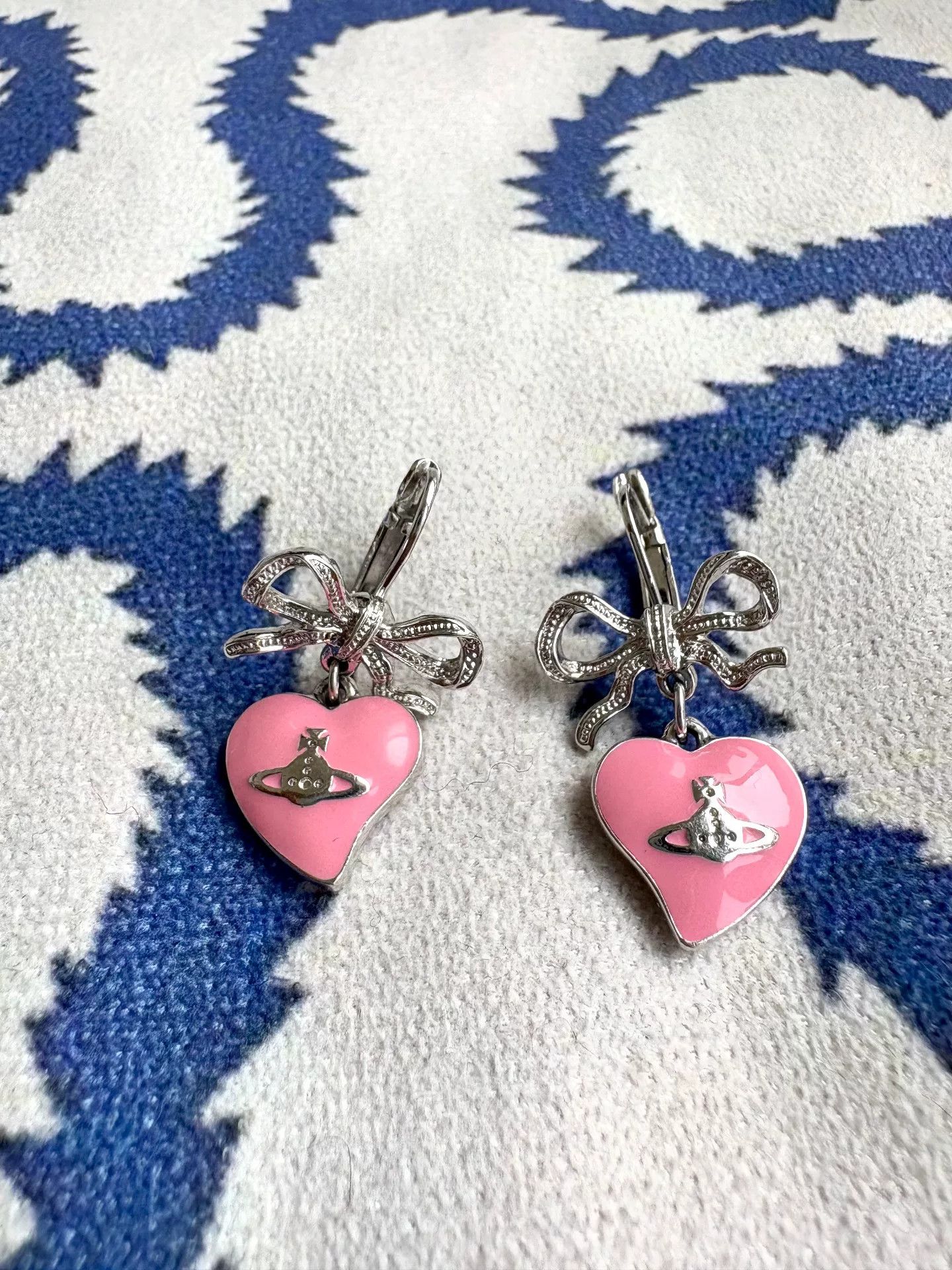 Vivienne Westwood vivienne westwood pink heart earrings with bow Size ONE SIZE - 1 Thumbnail