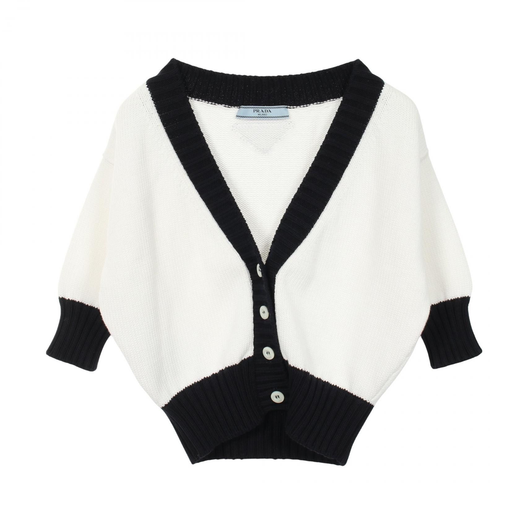 Prada Prada Prada Cotton Cardigan Textile Tops P25N54 DUTY FREE for USA Size ONE SIZE - 1 Thumbnail