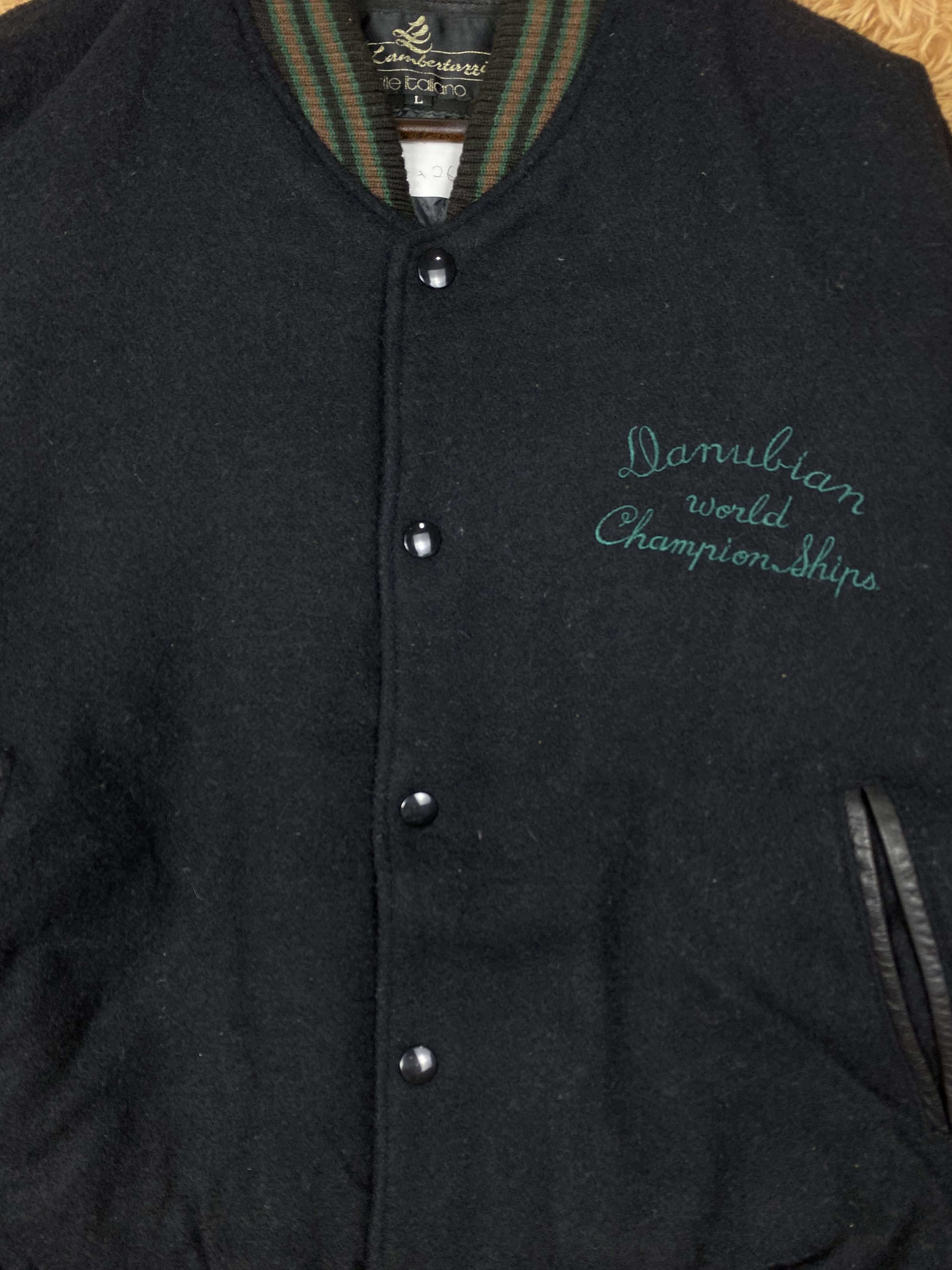 Vintage Vintage Official Rugby Leather Sleeve Varsity Jacket DJ0258 Size US L / EU 52-54 / 3 - 5 Thumbnail
