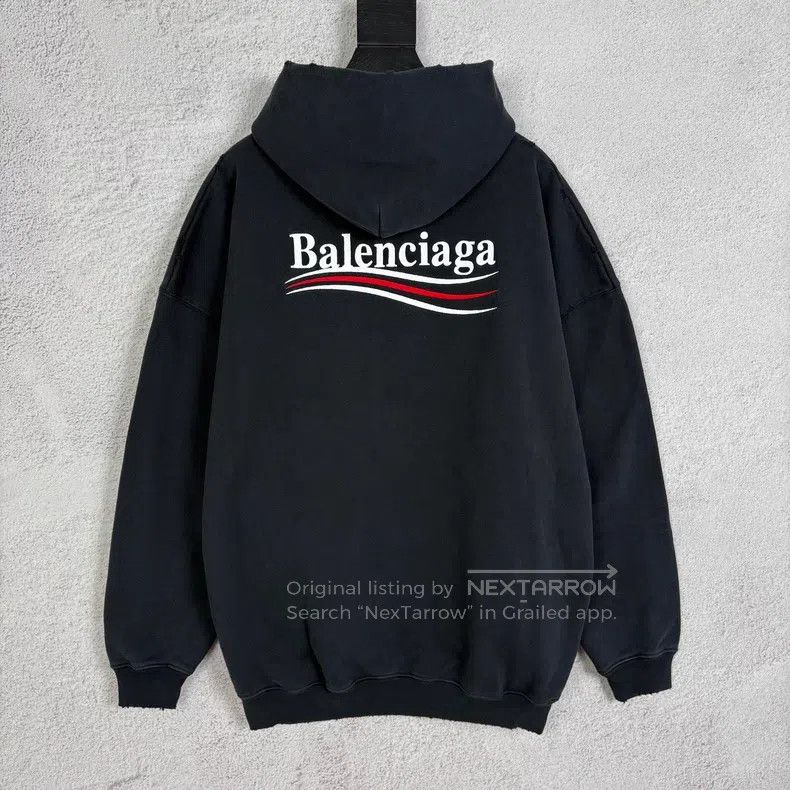 Balenciaga Balenciaga Wave Cola Letter Embroidery Destroyed Hoodie Bl Size US XS / EU 42 / 0 - 2 Thumbnail