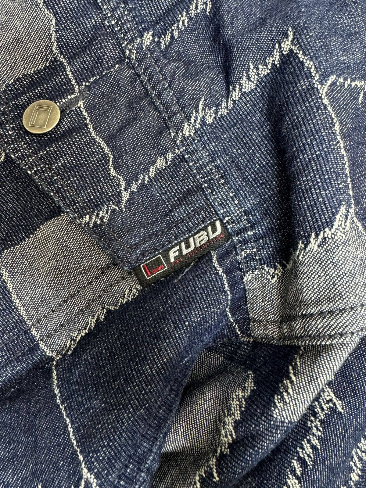 Fubu 🔥Rare🔥 90's Fubu patchwork Denim Jacket Size US XL / EU 56 / 4 - 7 Thumbnail