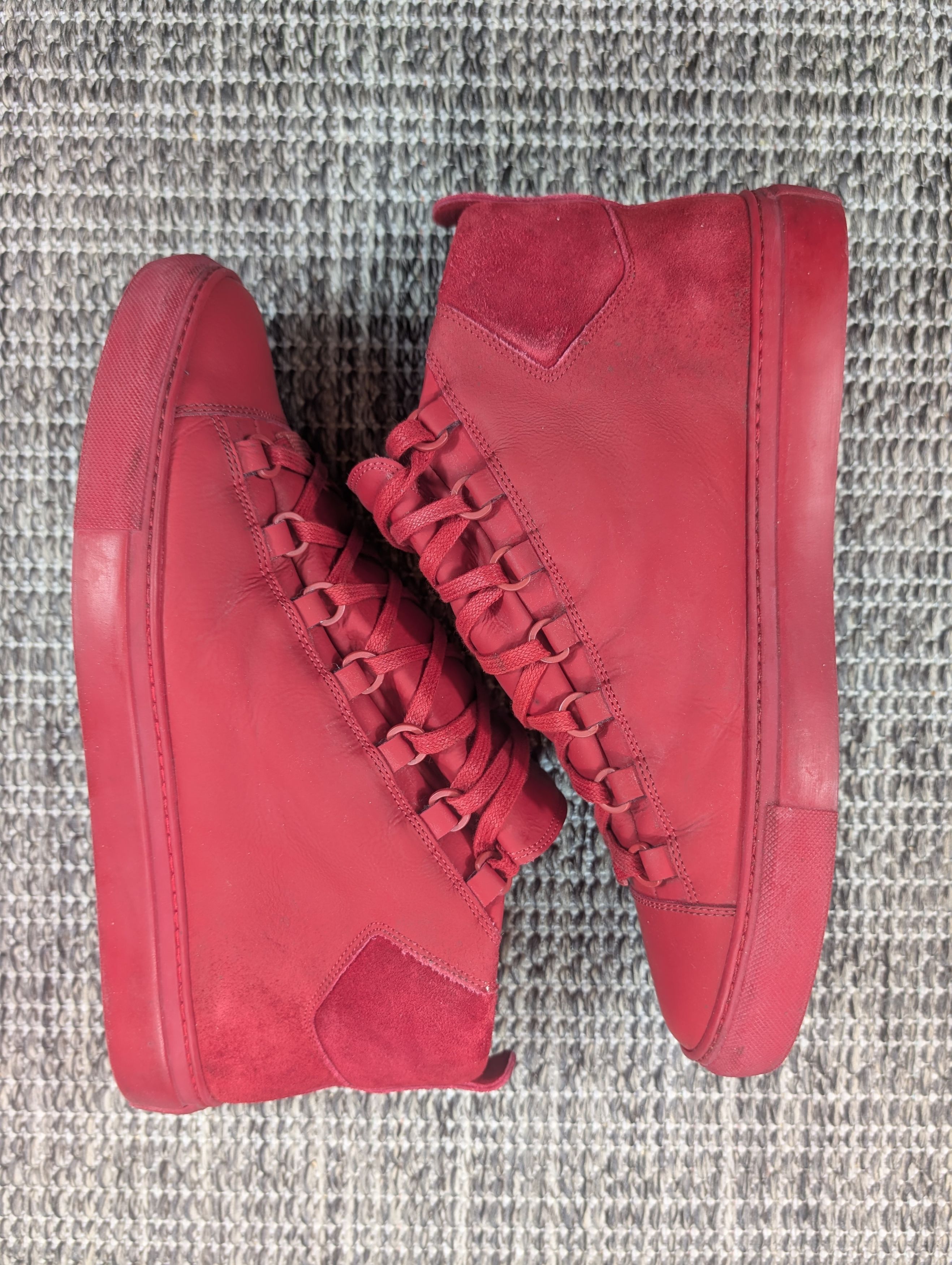 Balenciaga Balenciaga Arena High Red Leather Suede Shoes Size US 10 / EU 43 - 6 Thumbnail