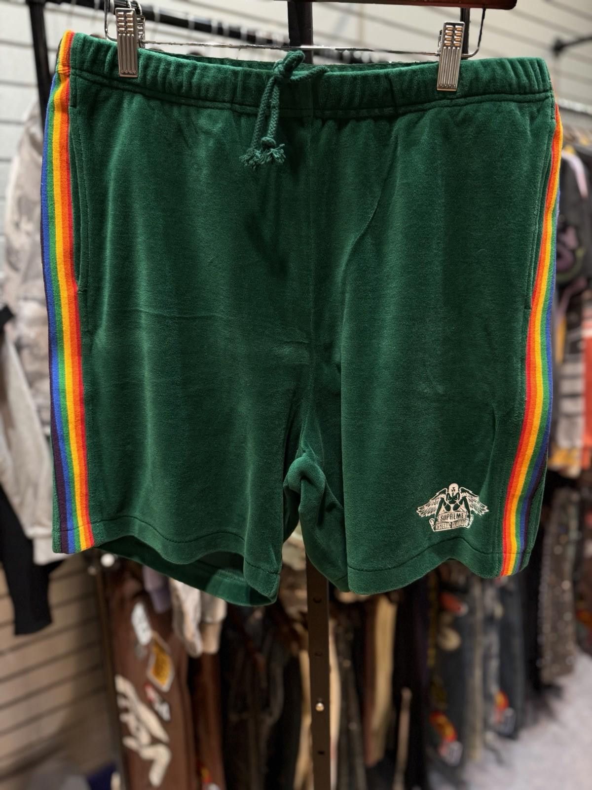 Supreme SS21 Supreme x Hysteric Glamour Velour Short Green Medium Size US 32 / EU 48 - 2 Thumbnail