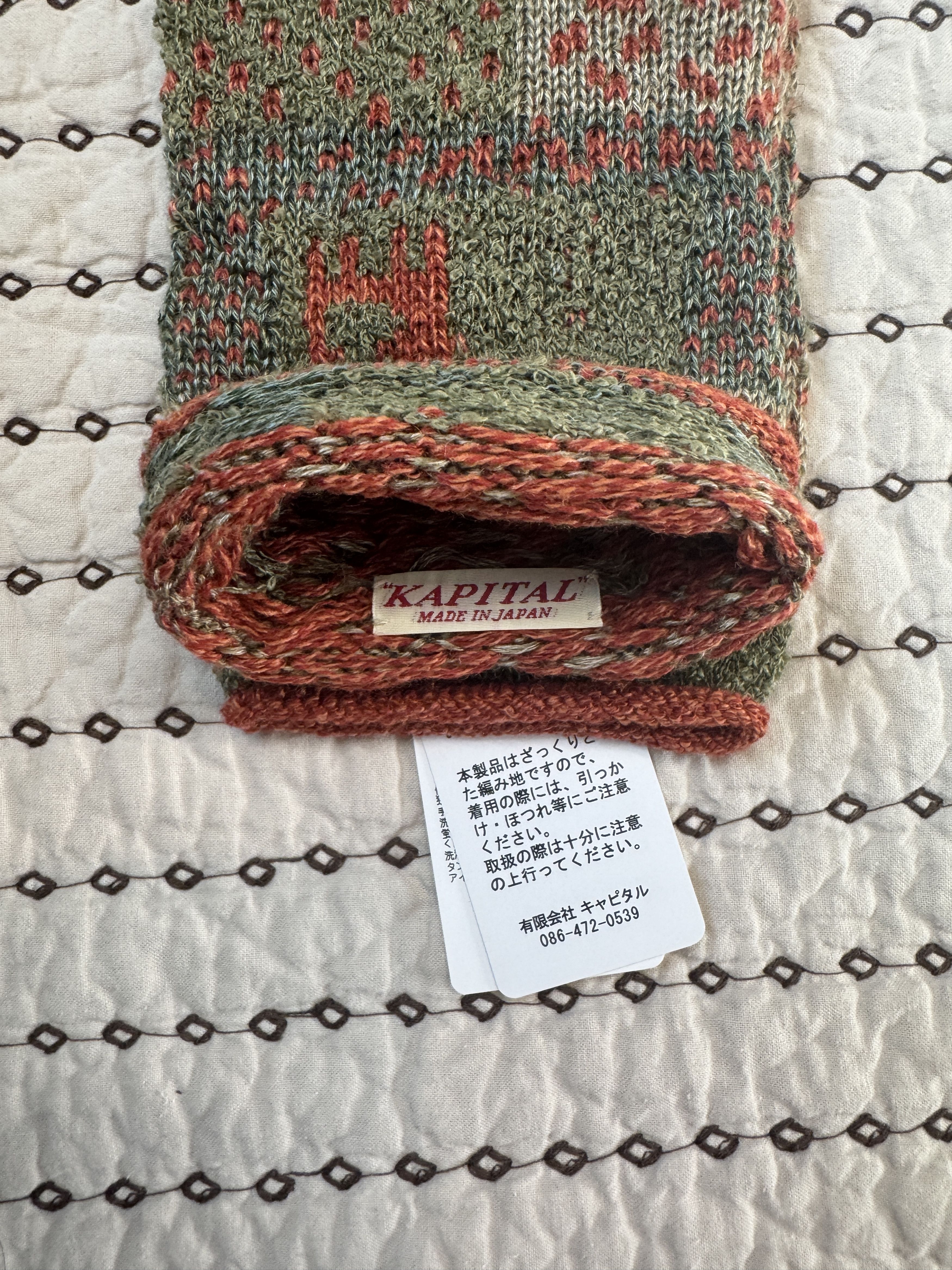 Kapital KAPITAL GABBEH PATCHWORD 2-WAY MITTENS KHAKI OS NEW Size ONE SIZE - 3 Thumbnail
