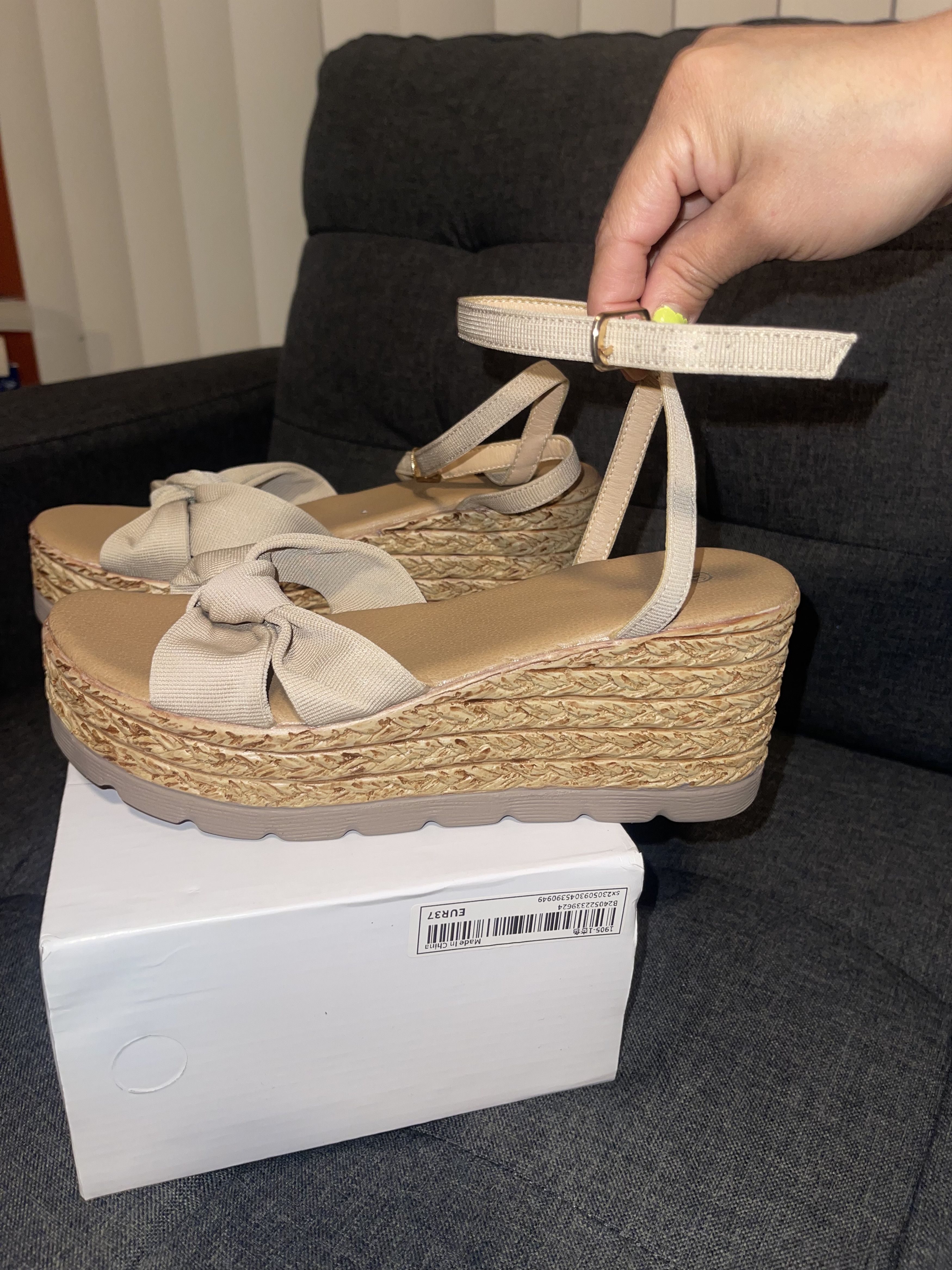 Other Women’s Beige Platform Sandals Size US 6.5 / IT 36.5 - 2 Thumbnail