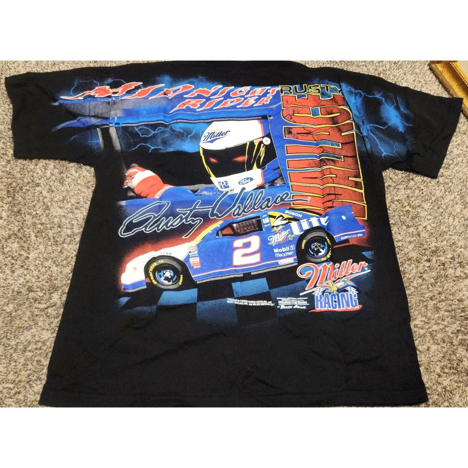 NASCAR VINTAGE 90’s Nascar Mark Martin Tee XL Cotton Black Logo Crew Neck Men T-Shirt 90s Music Size US XL / EU 56 / 4 - 3 Thumbnail