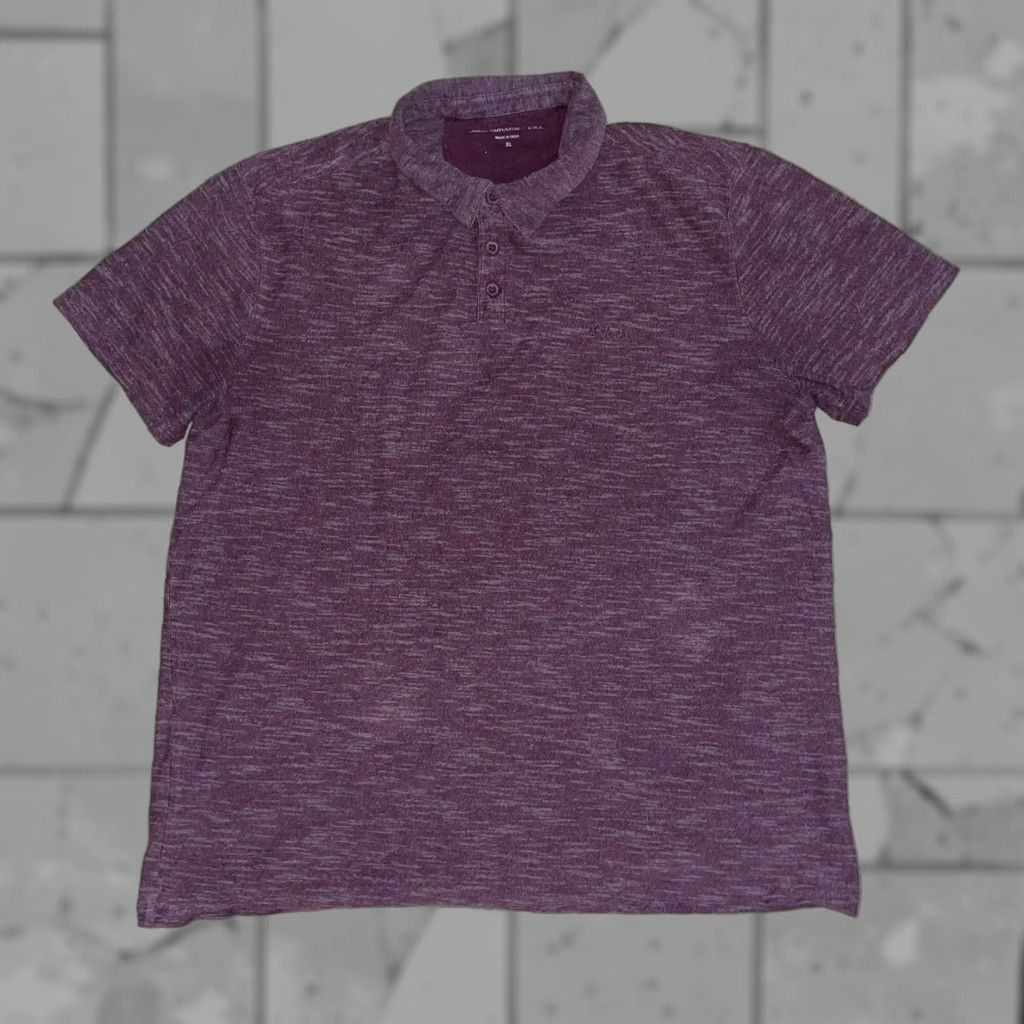 John Varvatos JOHN VARVATOS Mens Short Sleeve Maroon Half Button Up Polo Shirt XL Size US XL / EU 56 / 4 - 1 Thumbnail