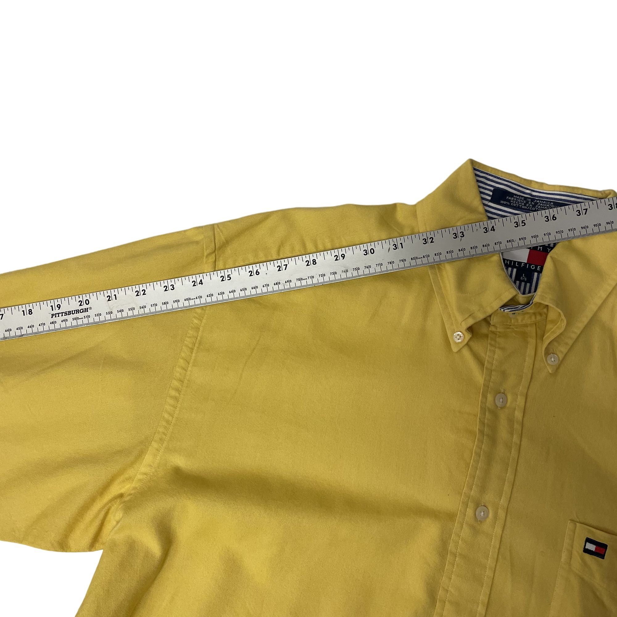 Tommy Hilfiger Vtg Tommy Hilfiger SOLID YELLOW Oxford Flag Streetwear Shirt Size US L / EU 52-54 / 3 - 8 Thumbnail