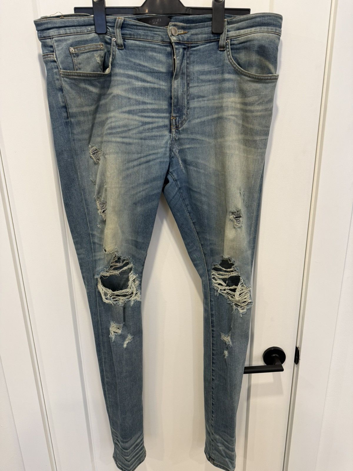Amiri Amiri Blue Knee Thrasher Denim 38 Size US 38 / EU 54 - 1 Thumbnail