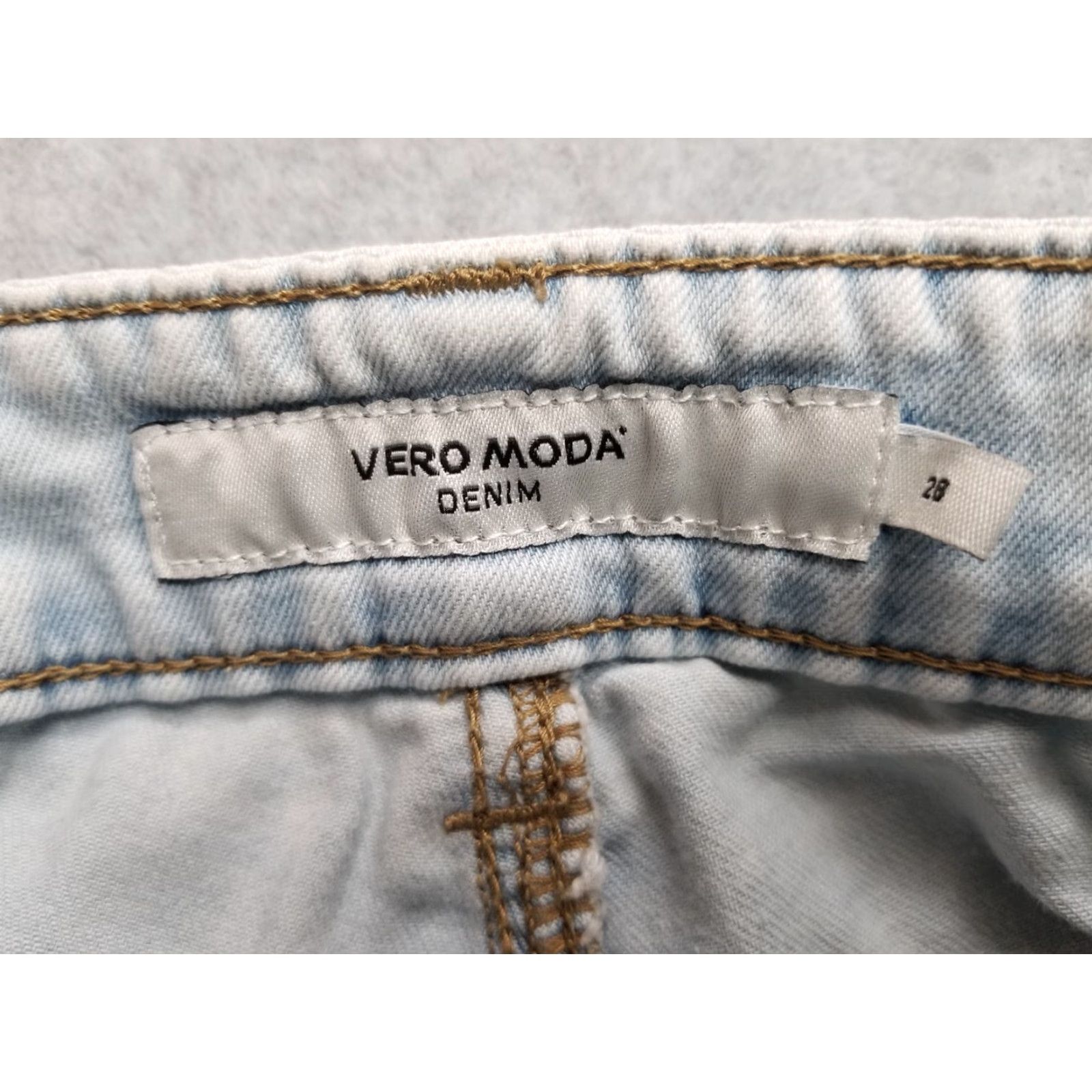 Vintage Vero Moda Jeans Womens 28 Skinny Straight Leg Blue Denim Distressed Faded Jeans Size 28" / US 6 / IT 42 - 5 Thumbnail