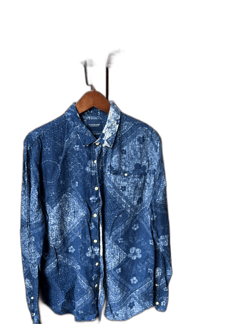 Scotch & Soda Long Sleeve Shirt with Wax Dye Technique Size US L / EU 52-54 / 3 - 1 Thumbnail