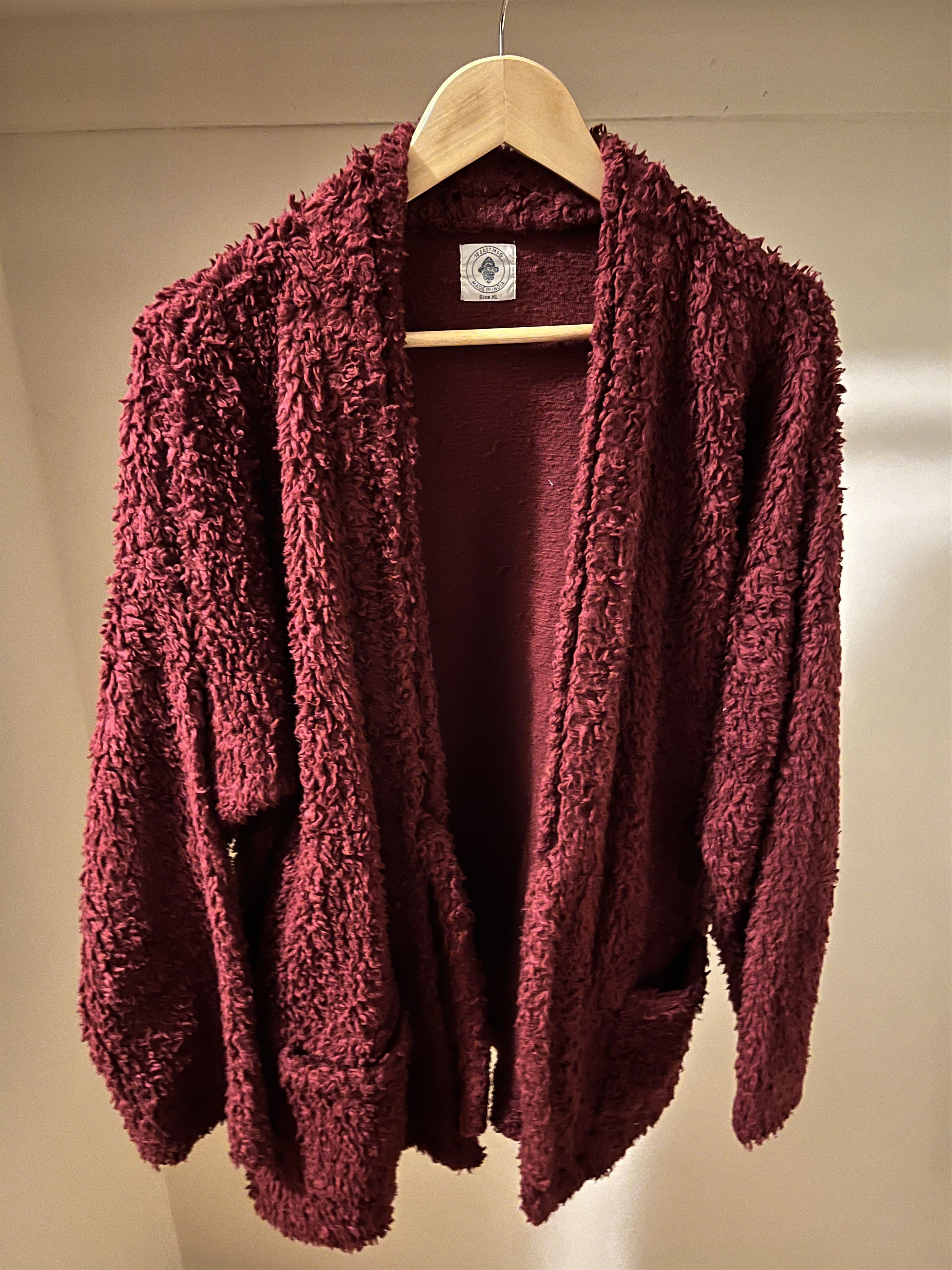 image of 18 East Shaggy Nomad Cardigan in Red, Men's (Size XL)