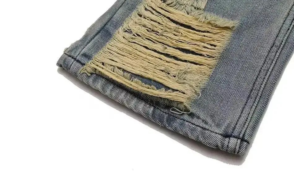 Japanese Brand Ripped frayed hole blue washed baggy jeans Size US 30 / EU 46 - 5 Thumbnail