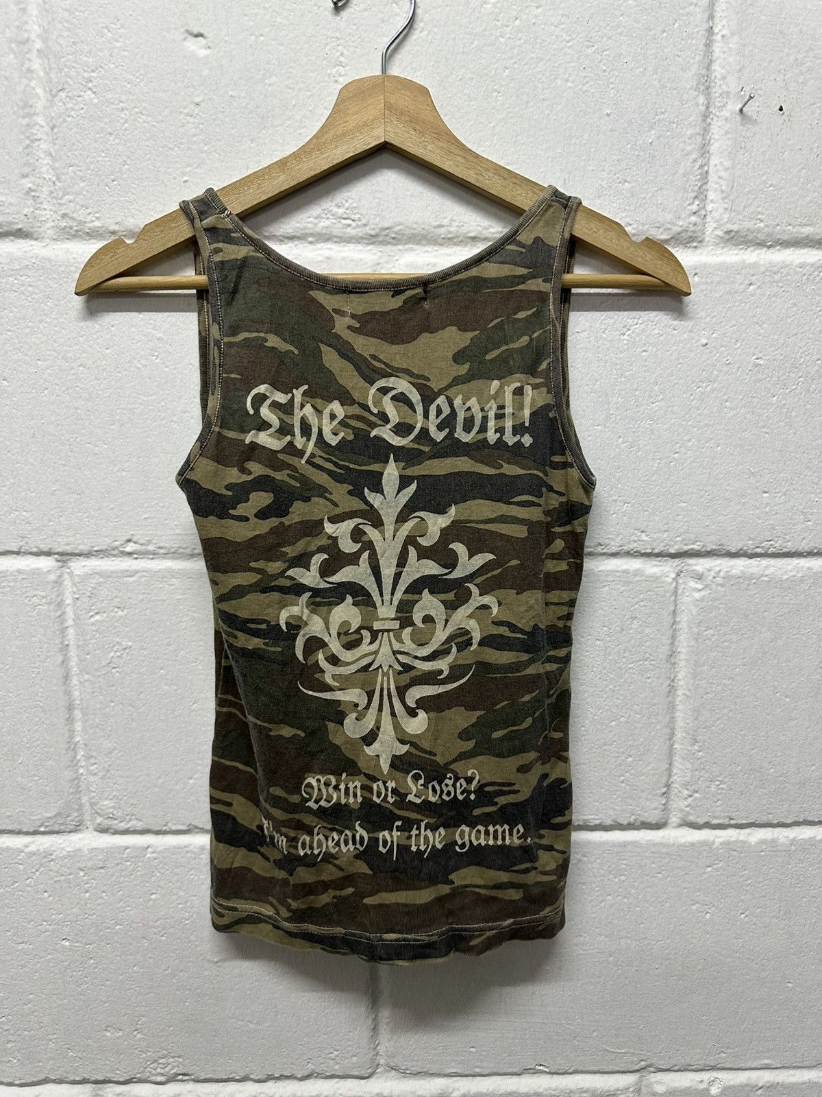 If Six Was Nine × Japanese Brand Japanese Designer Cecil McBee Camo The Devil Cross Tank Top Size US XXS / EU 40 - 2 Thumbnail