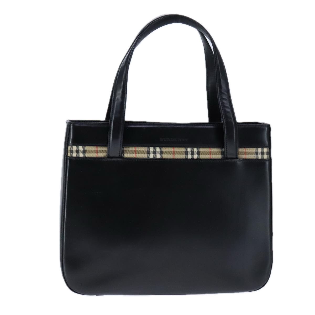 Burberry Nova Check Black Leather Handbag (Pre-Owned) Size ONE SIZE - 1 Thumbnail