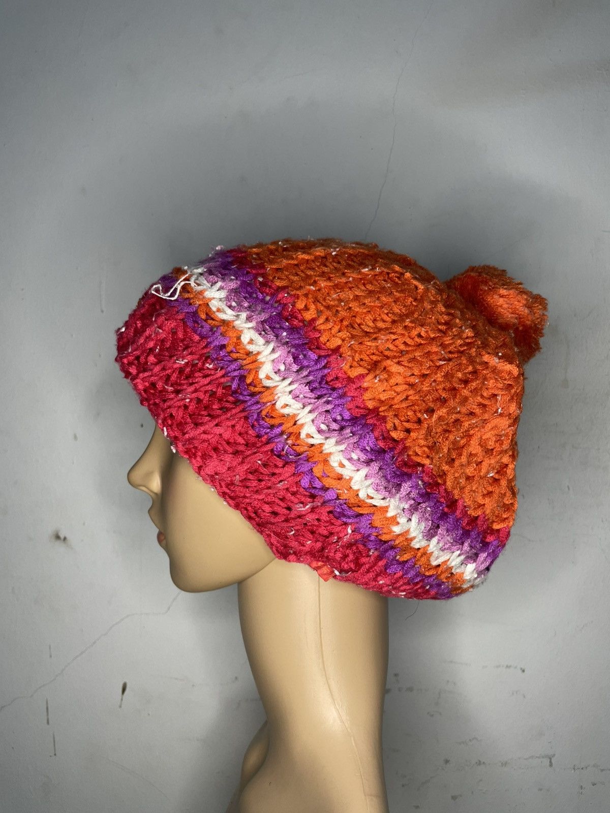 Human Made × Outdoor Research Hat-handmade crochet puff stitch beanie hat autumnal colours Size ONE SIZE - 2 Thumbnail