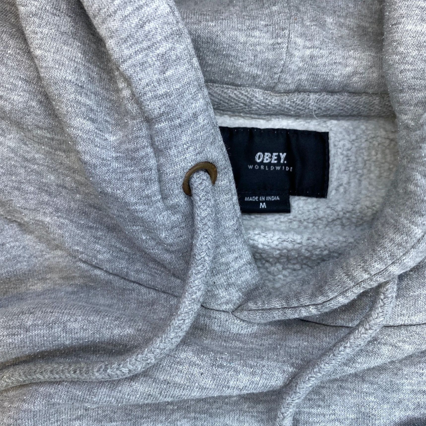 Obey OBEY Hoodie Men Medium Gray Solid Spell Out Sweatshirt Pullover Streetwear 7262 Size US M / EU 48-50 / 2 - 5 Thumbnail