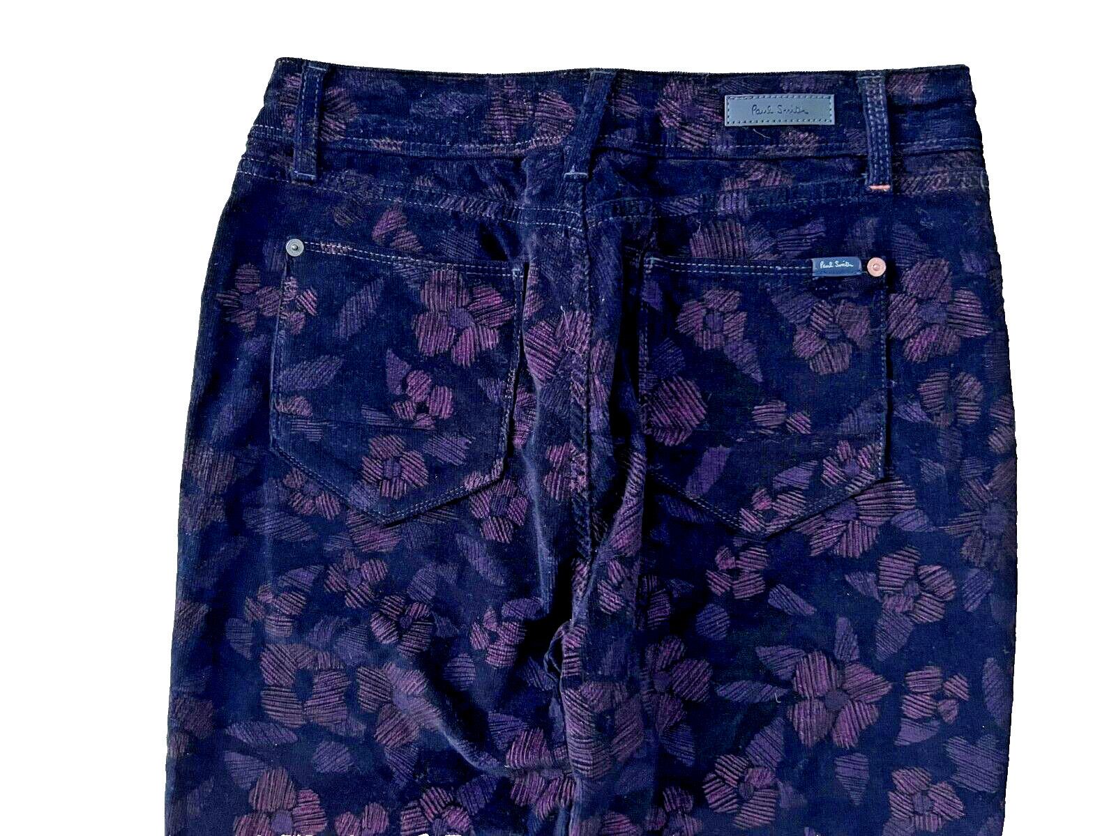 Paul Smith Paul Smith Floral Velvet Pant Black Multi ( 29 ) Size 29" - 3 Thumbnail
