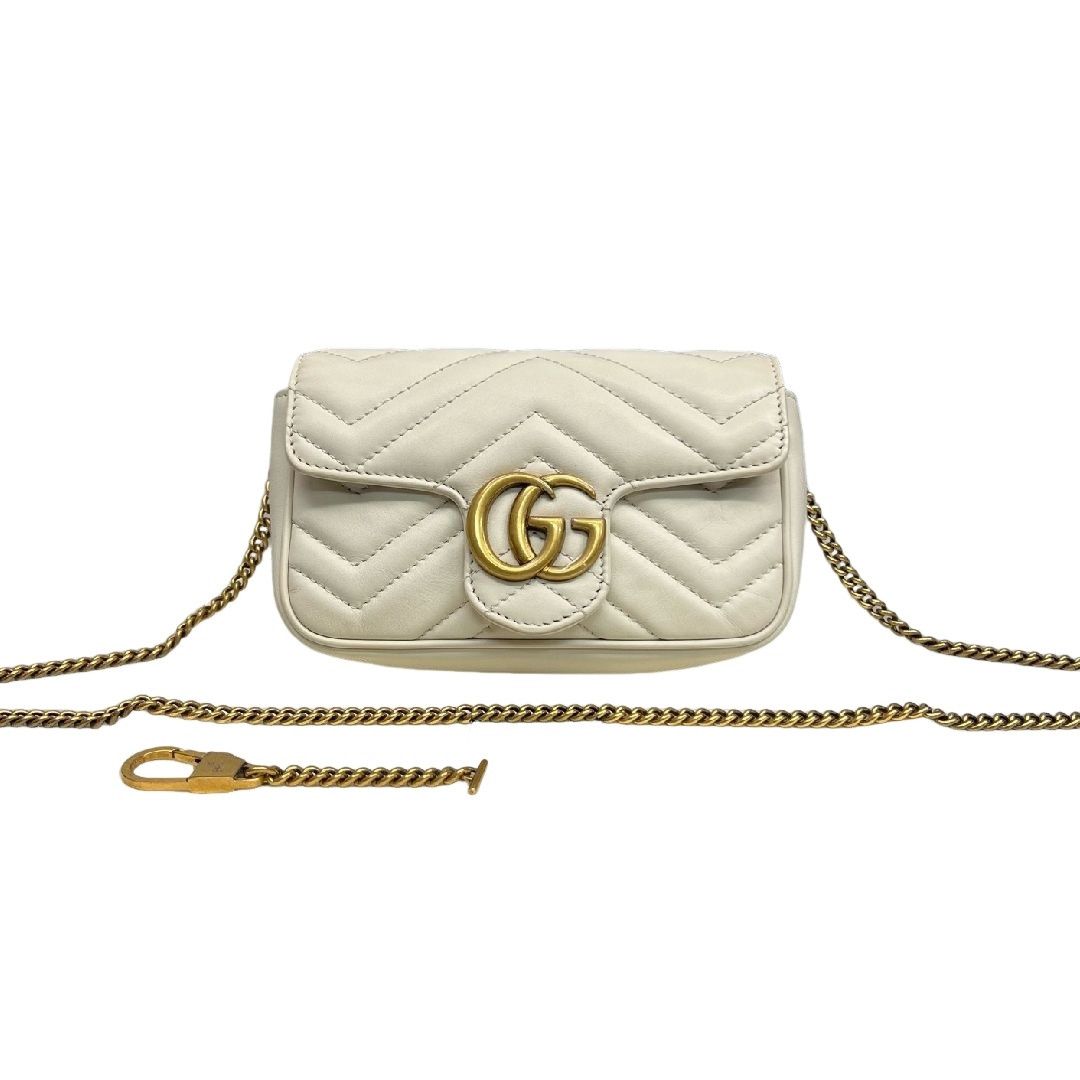 Gucci Gucci GG Marmont Mini Chevron Leather Chain Bag Size ONE SIZE - 1 Thumbnail