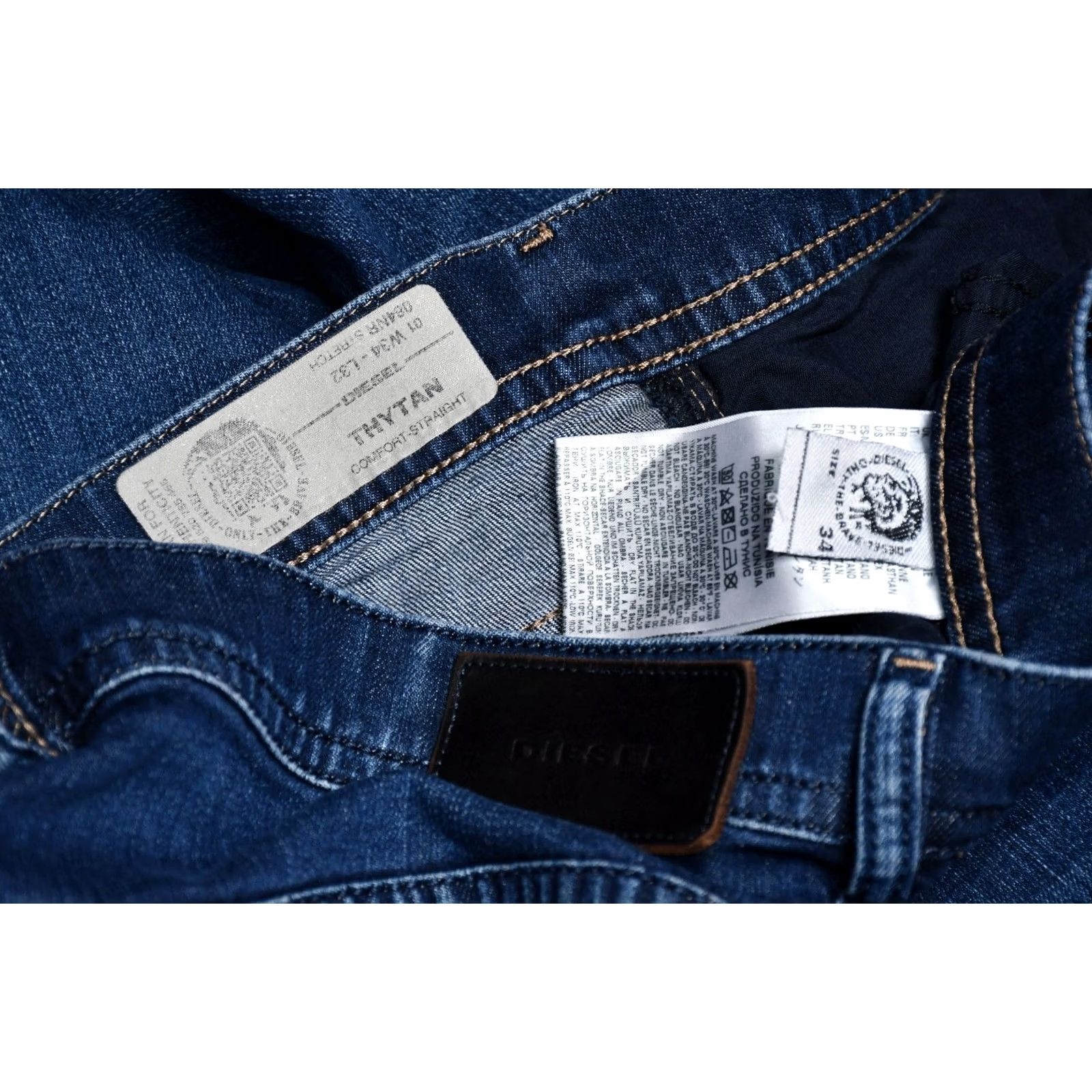 Diesel Diesel Thytan 084NR Comfort-Straight Jeans Men W34 L32 blue 5-Pocket Denim Cotton Regular Inseam 32 Straight Comfort Stretch Narrow tag jeans Mens Size US 34 / EU 50 - 7 Thumbnail