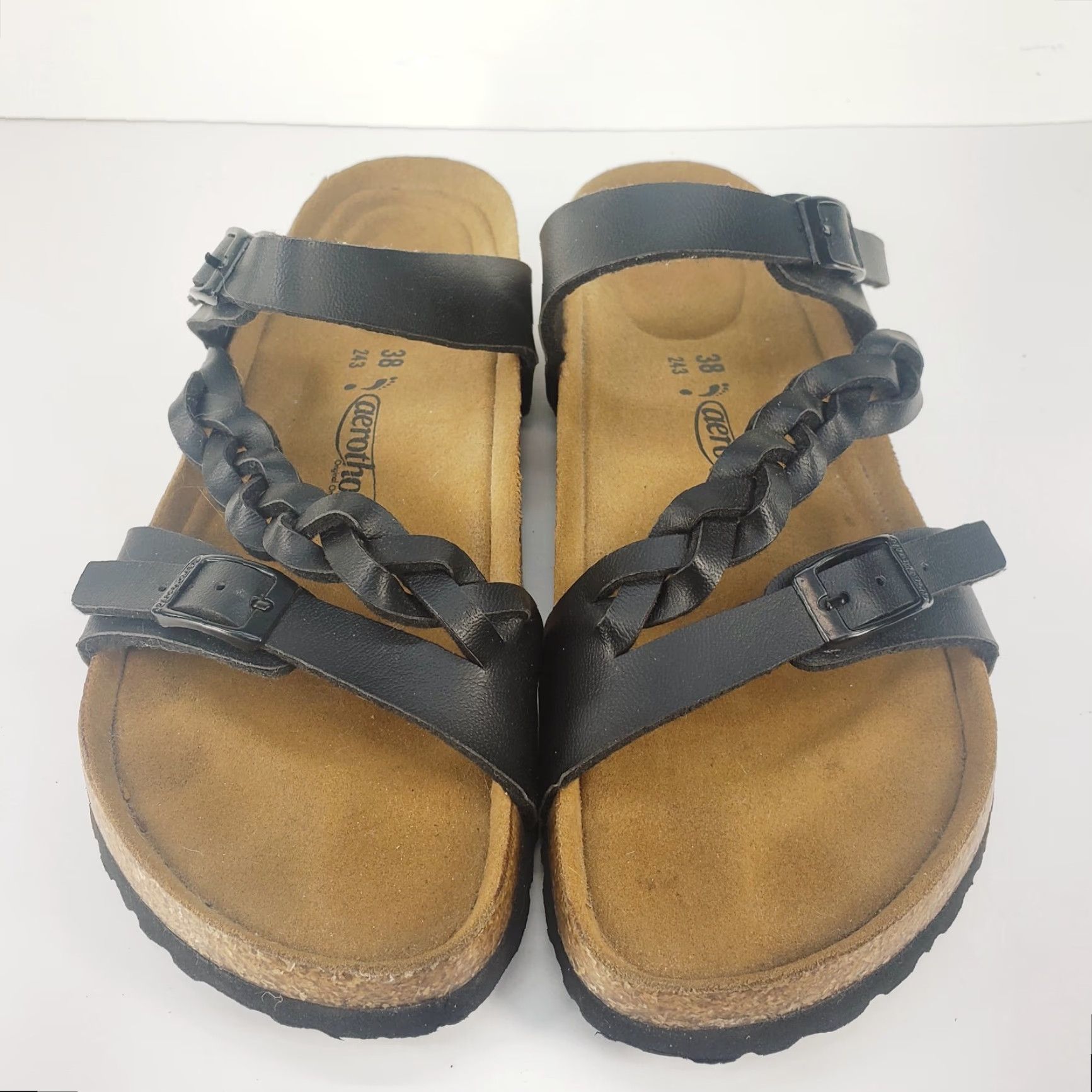 Vintage AeroThotic Braided Women's Arch Support Comfy Orthotic Slide Black Sandals 7-7.5 Slide Shoes Womens Comfort Shoes Size US 5.5 / IT 35.5 - 3 Thumbnail