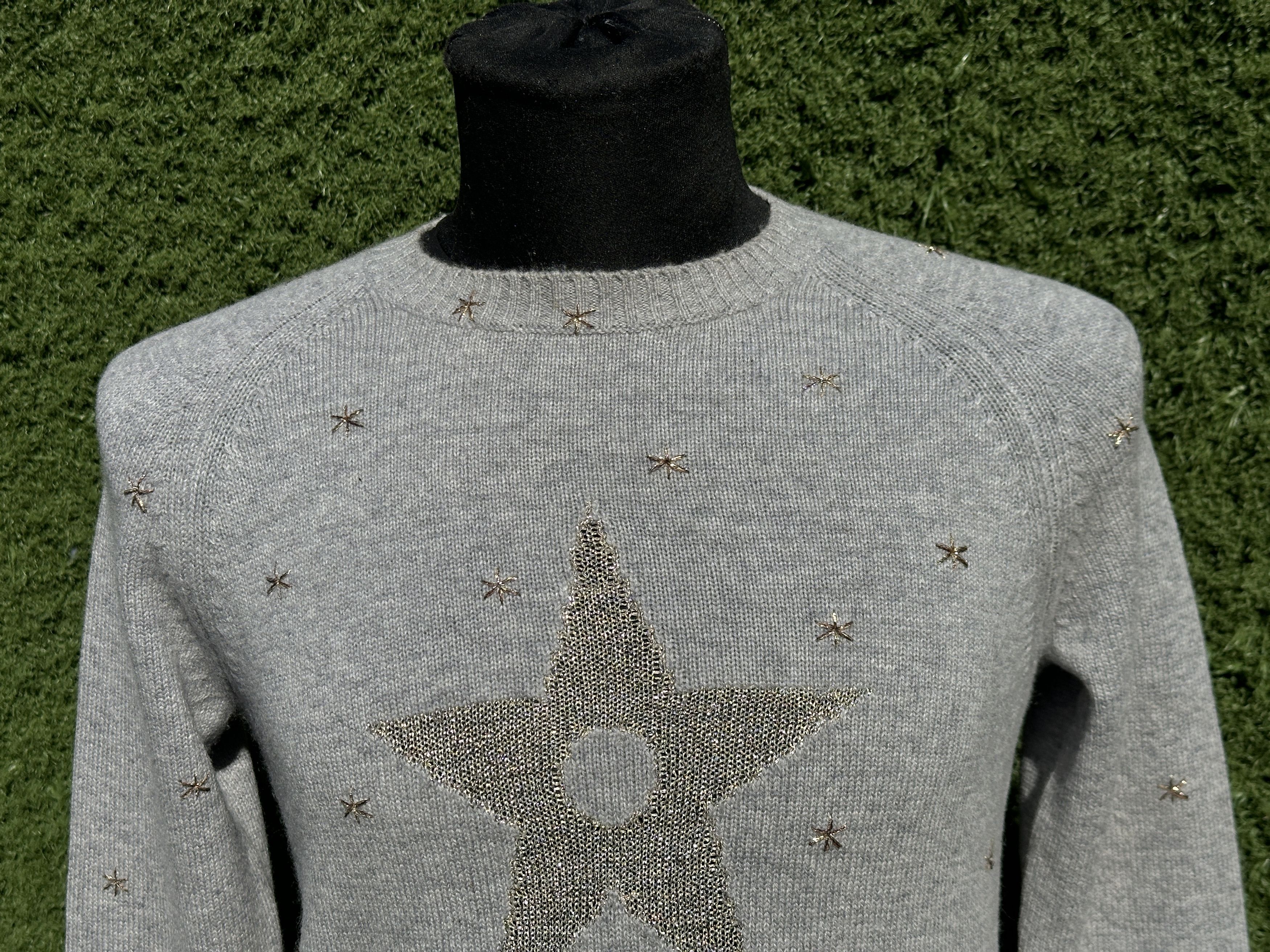 Dior Christian Dior Gray Cashmere L'Étoile Star Embroid Size 36 Size XS / US 0-2 / IT 36-38 - 11 Thumbnail