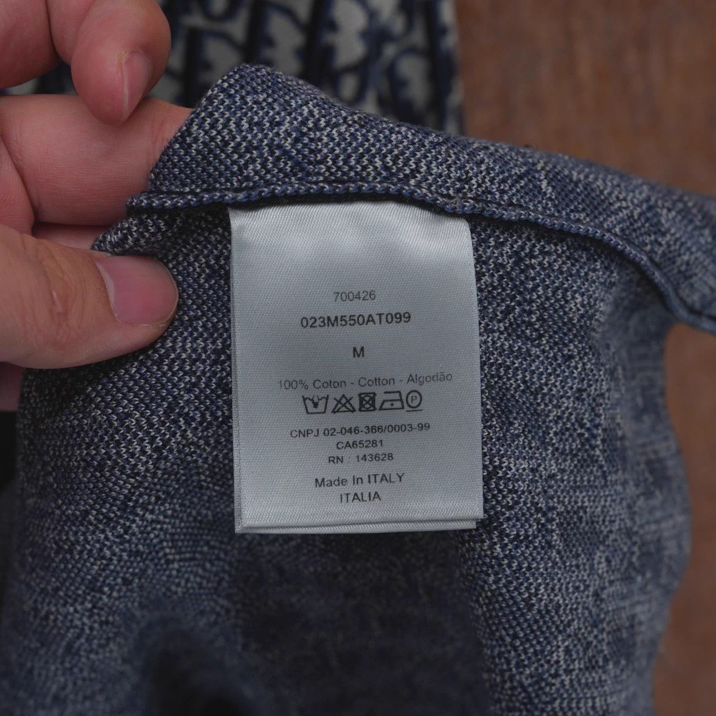 DIOR Oblique Long Sleeve Shirt M 99