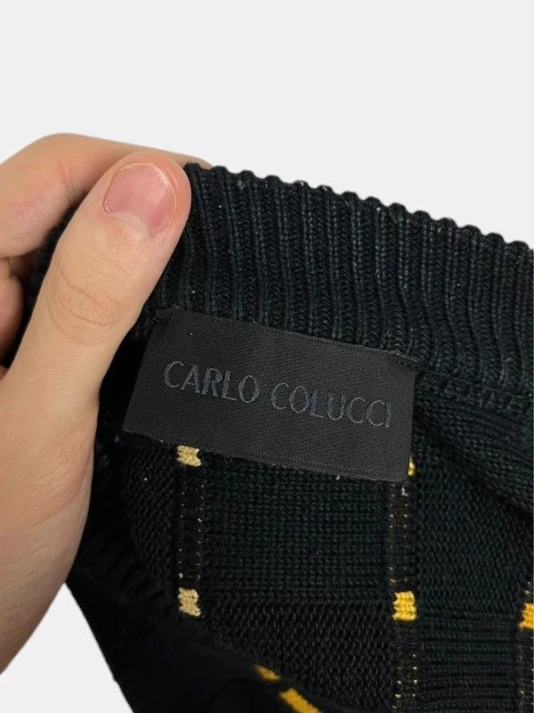 Carlo Colucci Vintage 90s Carlo Colucci Black Coogi Style Knit Sweater Size US XL / EU 56 / 4 - 5 Thumbnail