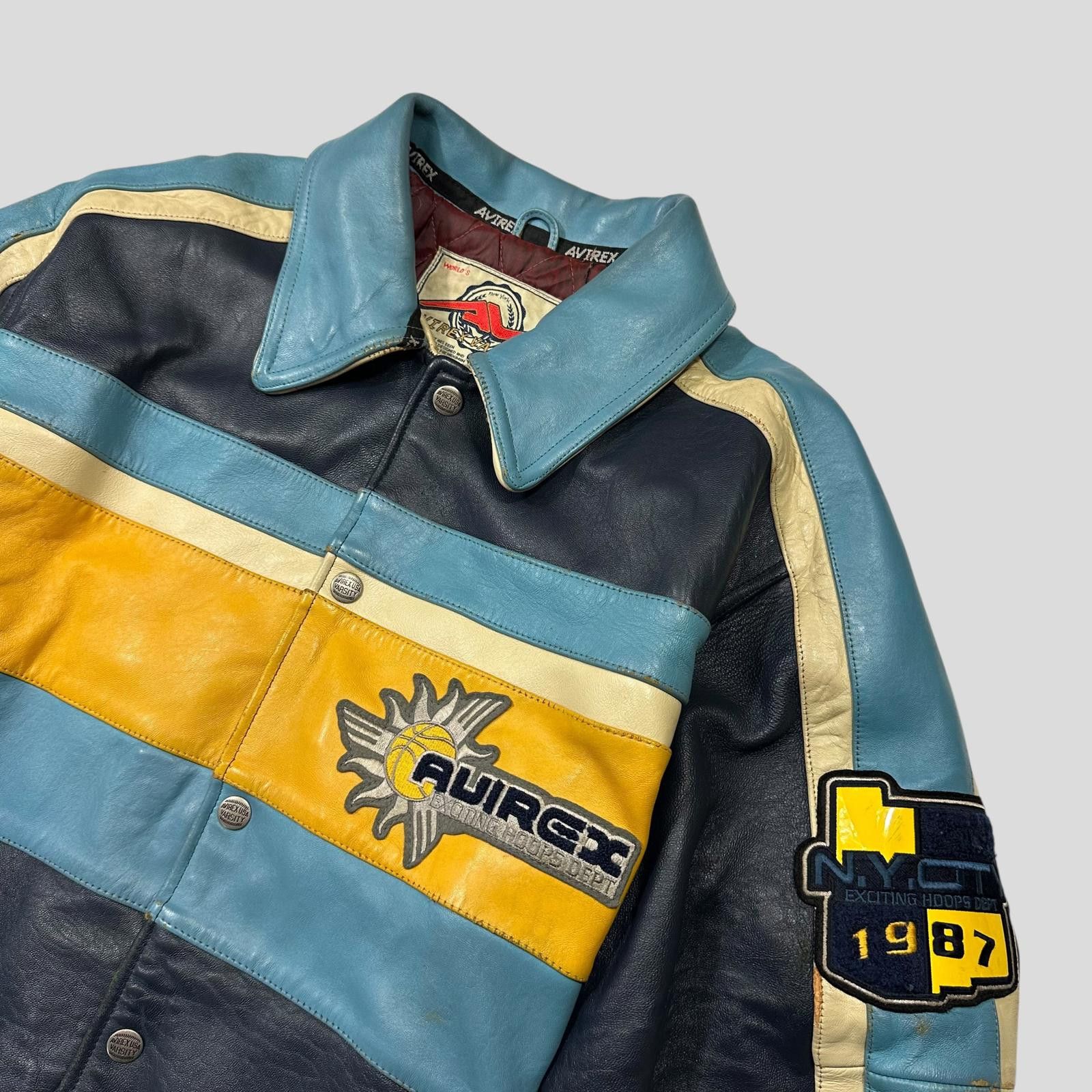 Avirex Avirex 90’s NYC Exciting Hoops Leather Varsity Jacket - XL Size US XL / EU 56 / 4 - 4 Thumbnail
