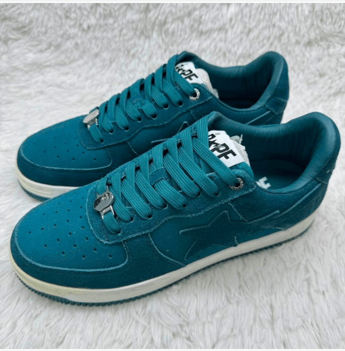 Bape A Bathing Ape Bapesta Low Teal Suede Sneakers Size US 9 / EU 42 - 1 Thumbnail