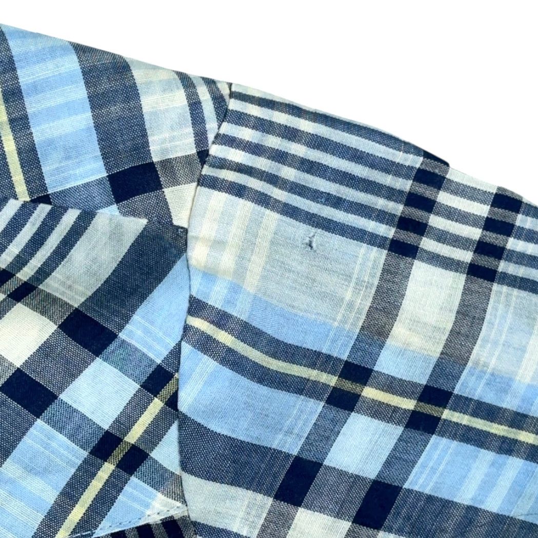 Wrangler VINTAGE Wrangler Western Shirt Adult LARGE Blue White Plaid Pearl Snap 90s Shirt Mens Size US L / EU 52-54 / 3 - 6 Thumbnail