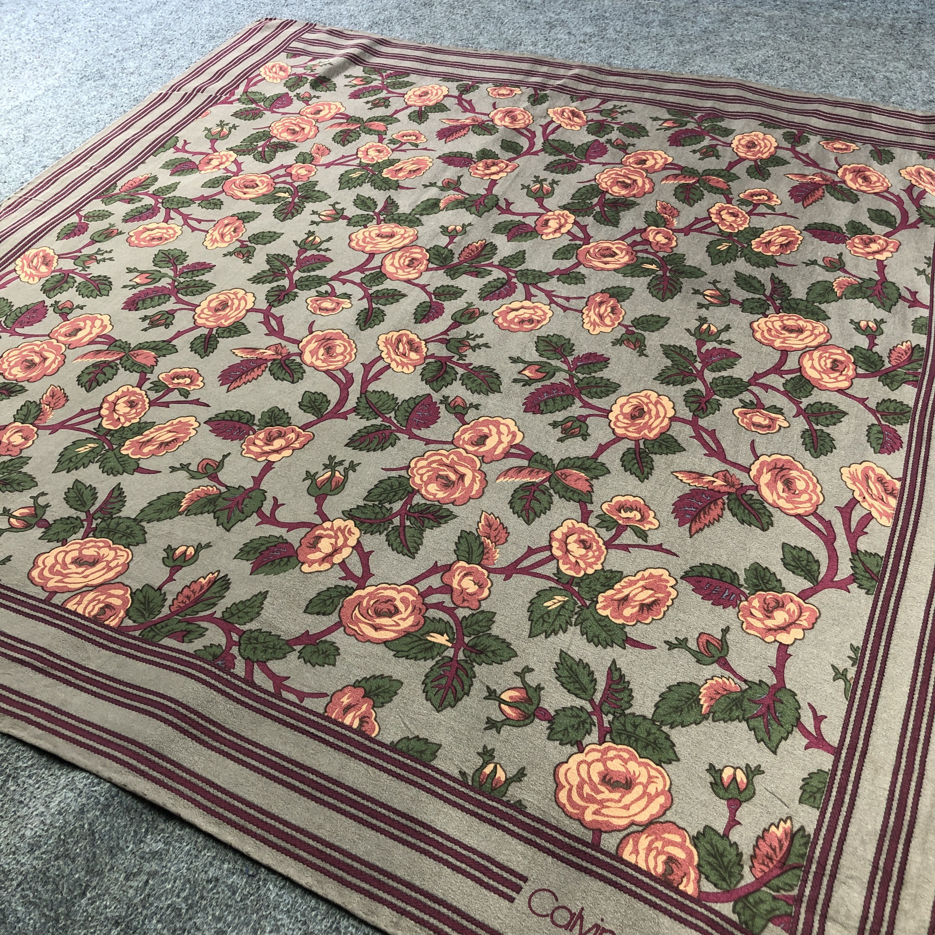 Calvin Klein Vintage Calvin Klein Floral Hand Rolled Silk Scarf M1292 Size ONE SIZE - 3 Thumbnail