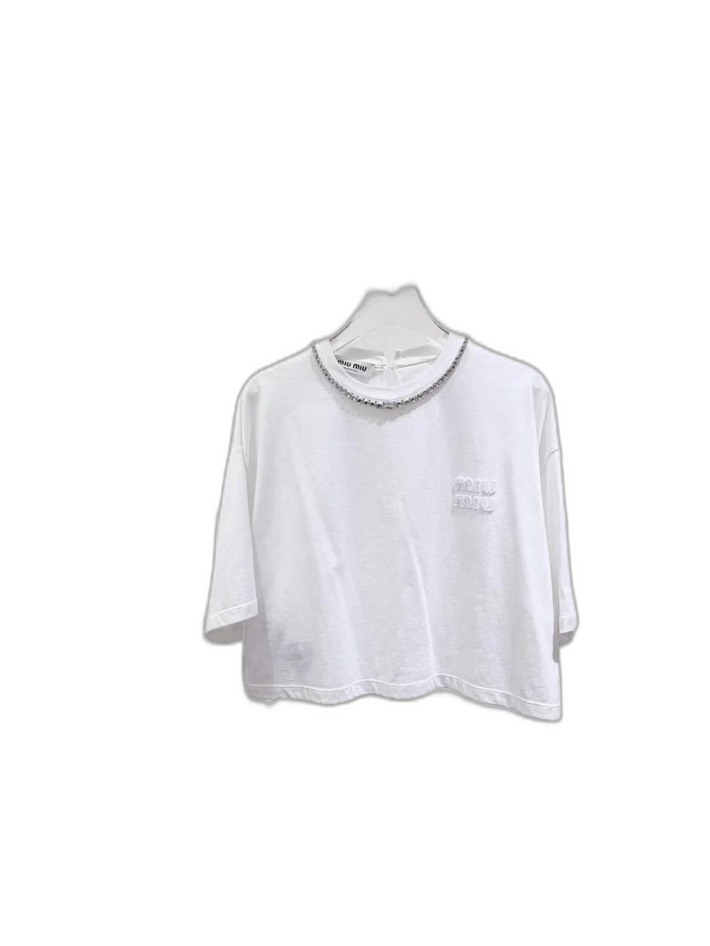 Prada Miu Miu White Short Sleeve Top Size XS / US 0-2 / IT 36-38 - 1 Thumbnail