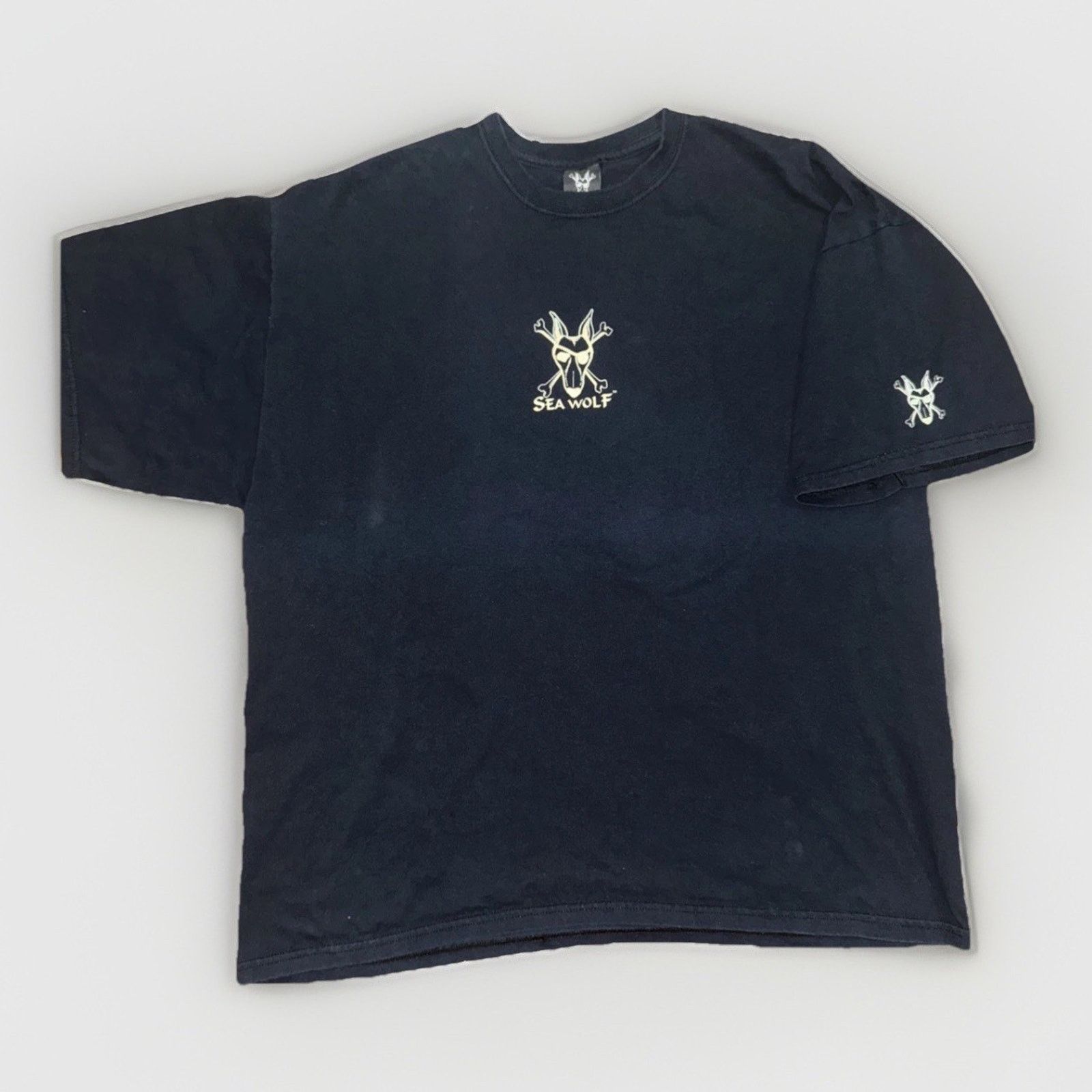 Band Tees × Vintage Sea Wolf Pirate T-Shirt Black 2XL Skull Crossbones Biker Tee Size US XXL / EU 58 / 5 - 3 Thumbnail