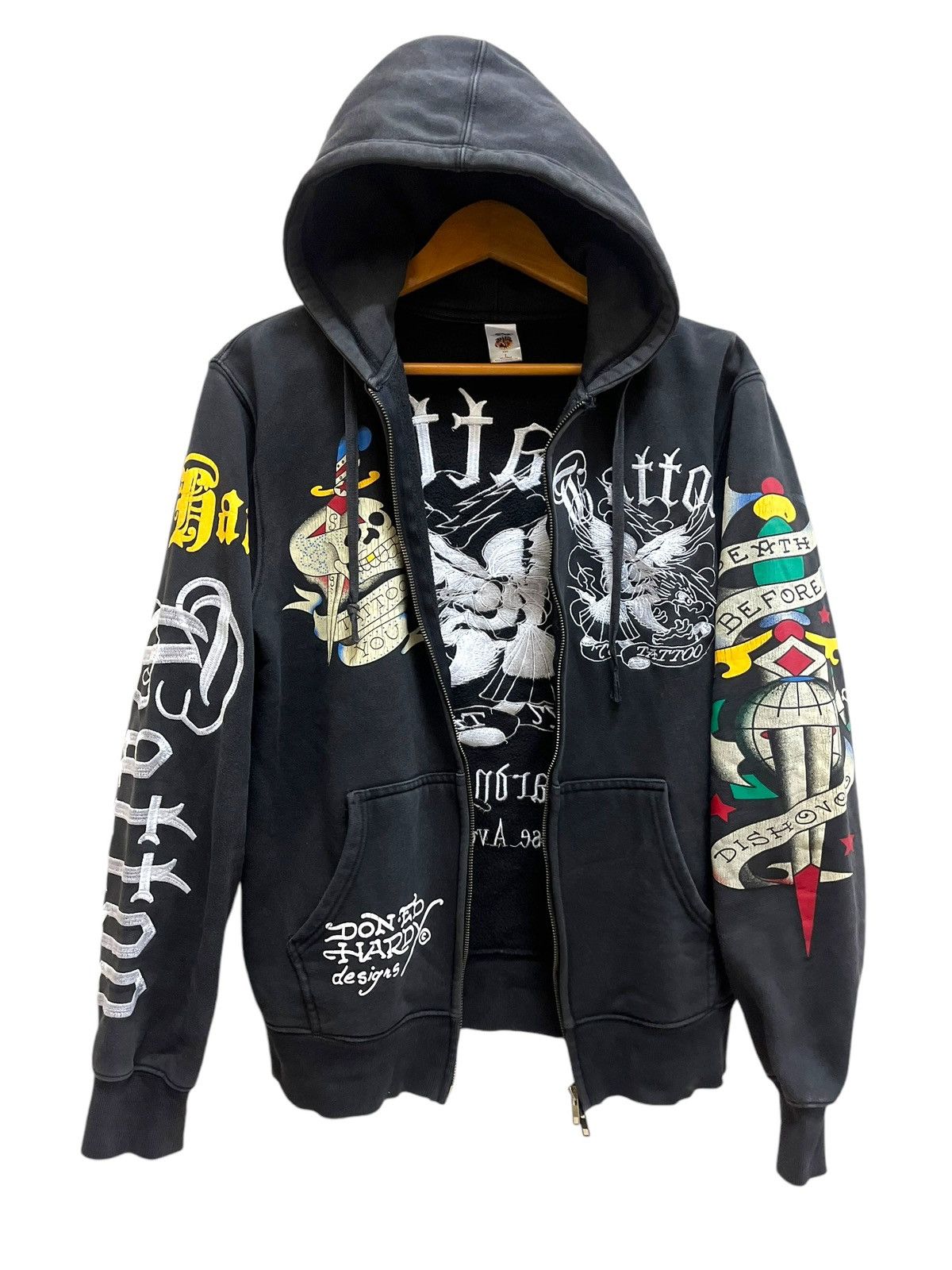 Ed Hardy Iconic Ed Hardy Embroidered Tatoo Los Angeles Hoodie Size US L / EU 52-54 / 3 - 5 Thumbnail
