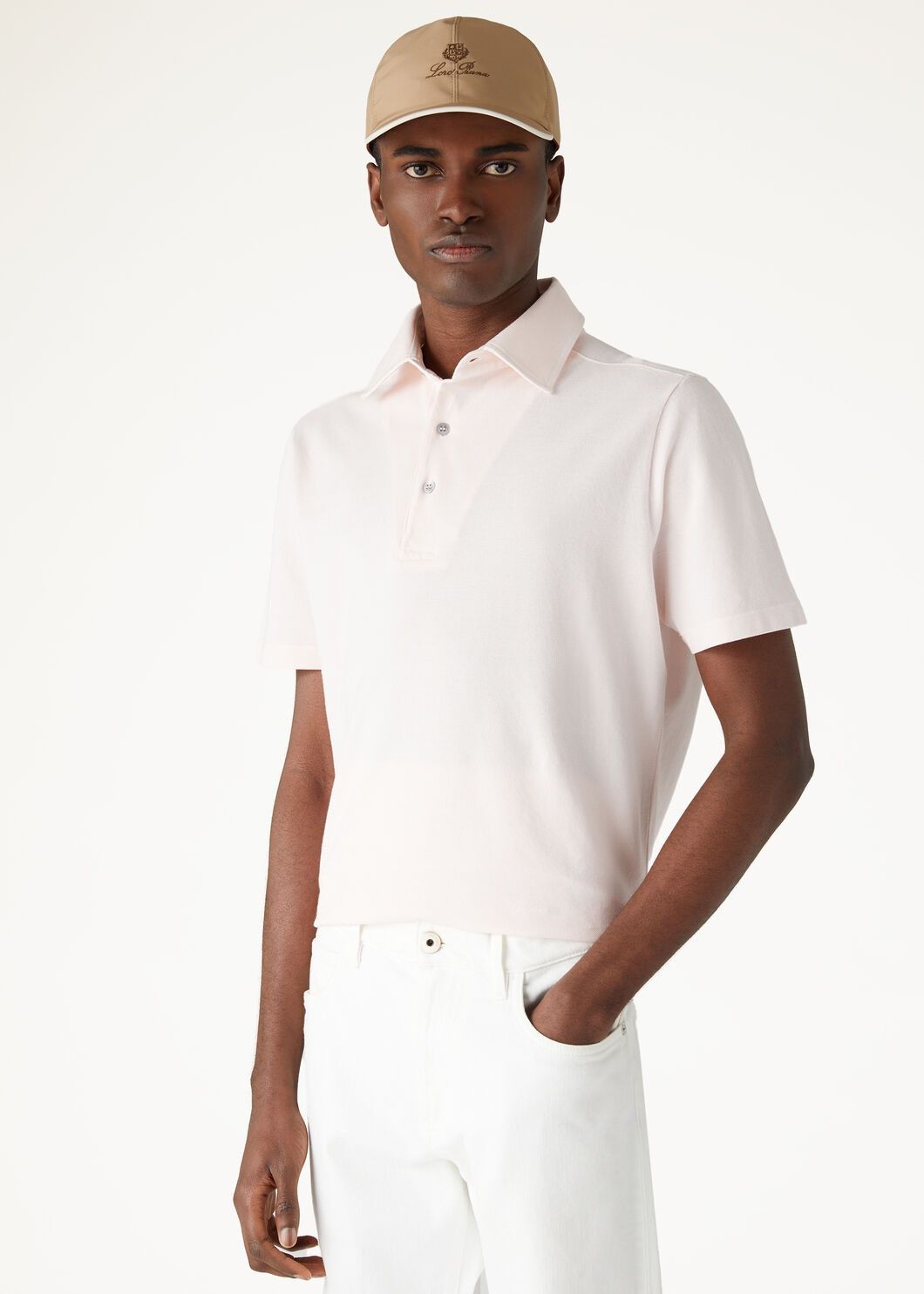 Loro Piana o1w1db10125 FAN5407 Polo Shirt in Light Pink Size US XL / EU 56 / 4 - 4 Thumbnail