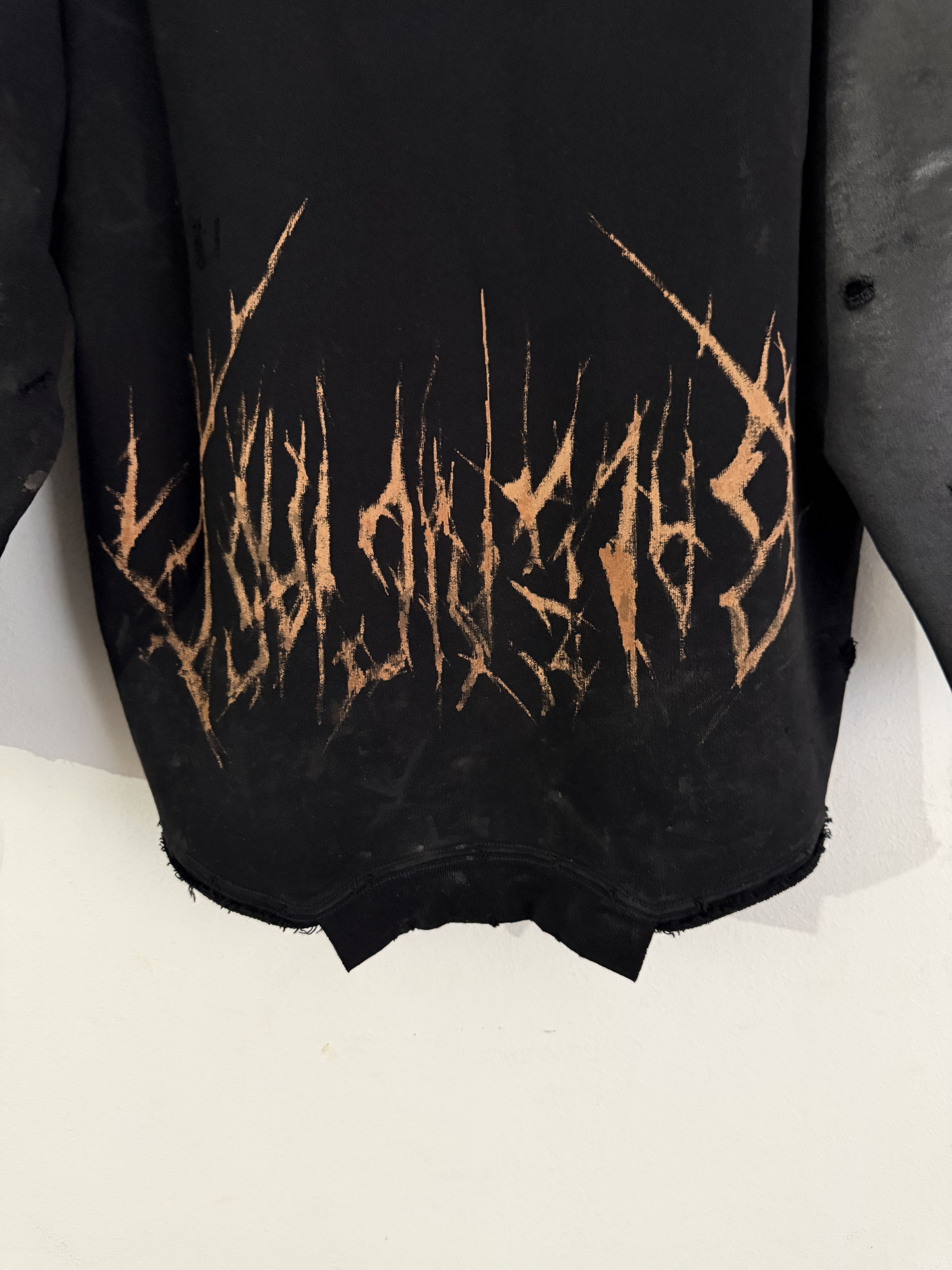 Balenciaga Oversized Distressed Printed Cotton-Jersey Hoodie Size US S / EU 44-46 / 1 - 10 Thumbnail