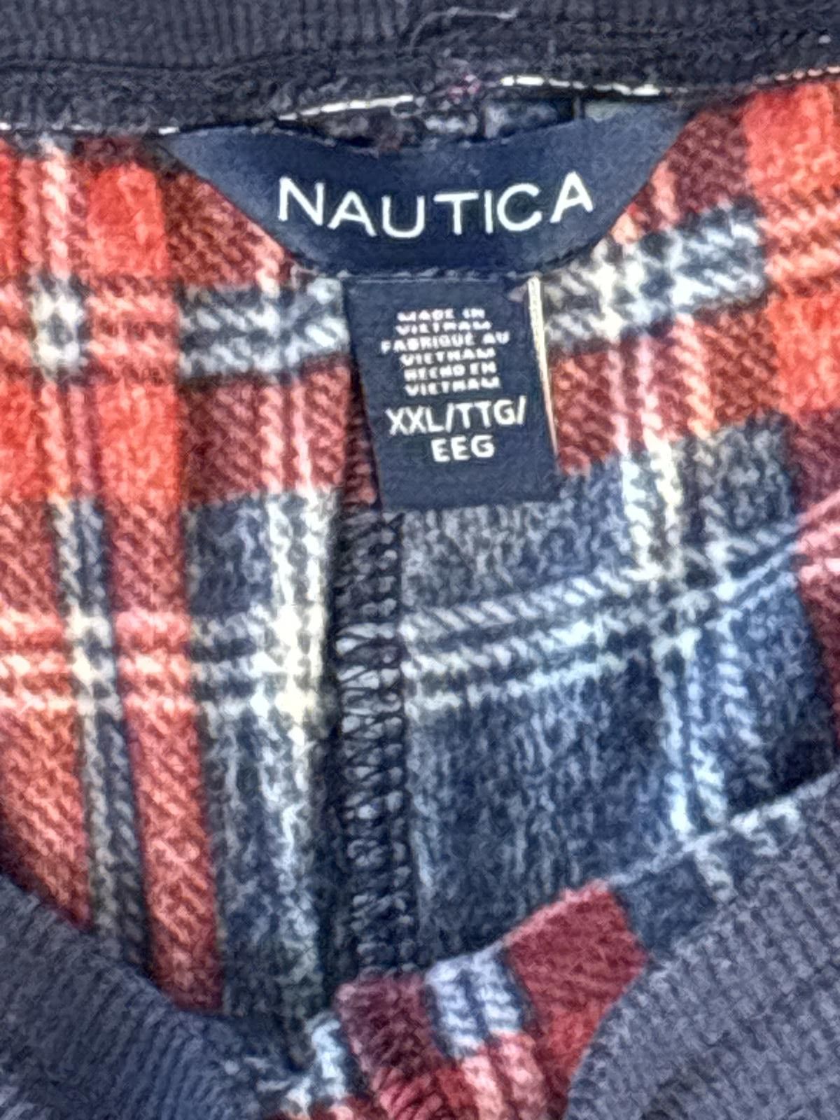 Nautica Nautica Men's XXL Red and Navy Plaid Pajama Set Size ONE SIZE - 5 Thumbnail