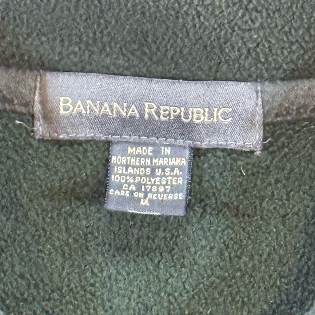 Banana Republic Banana Republic Green Fleece Quarter Zip Men’s L Vintage Size US L / EU 52-54 / 3 - 8 Thumbnail