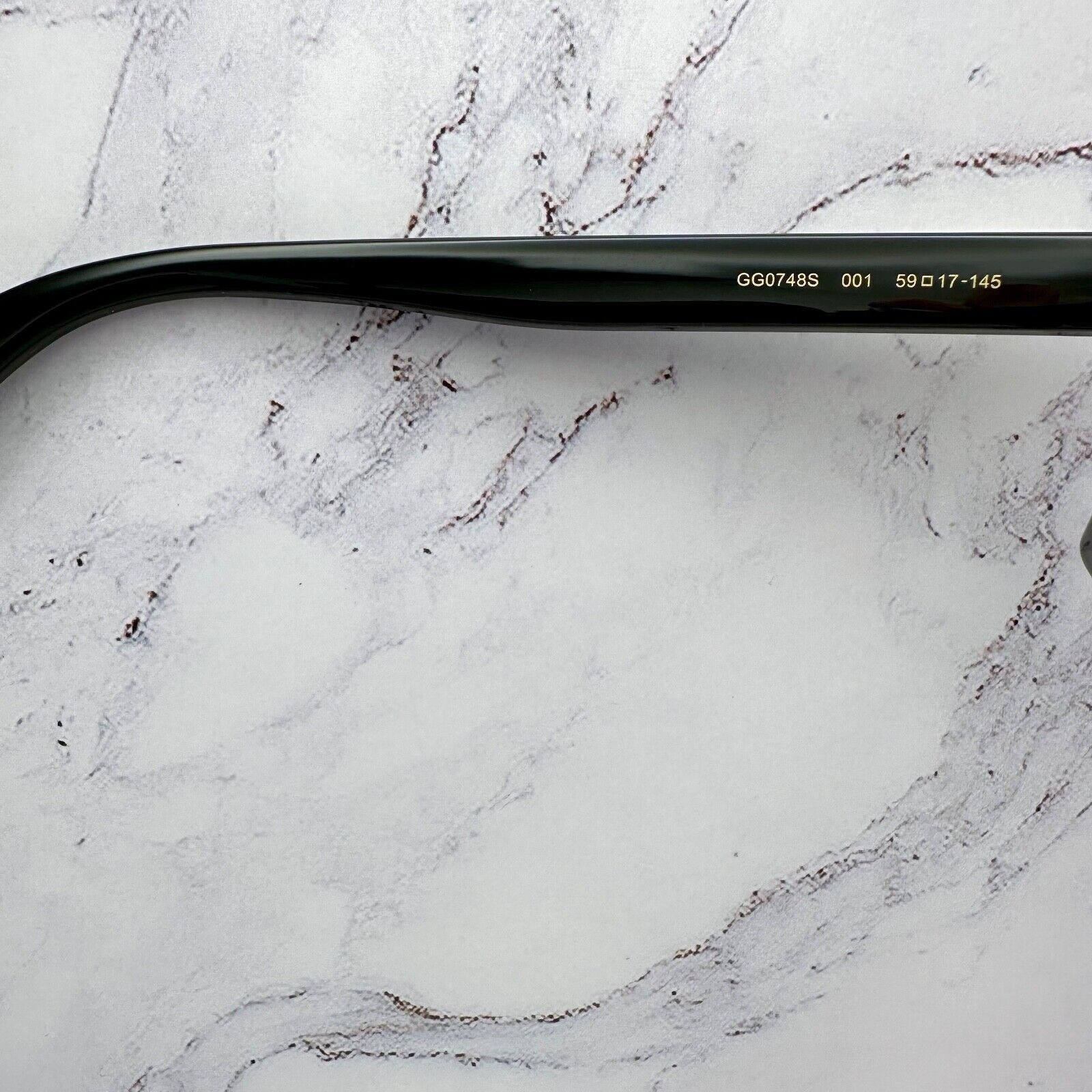 Gucci New GUCCI Sunglasses Black Square Aviator Gold Plate Size ONE SIZE - 7 Thumbnail
