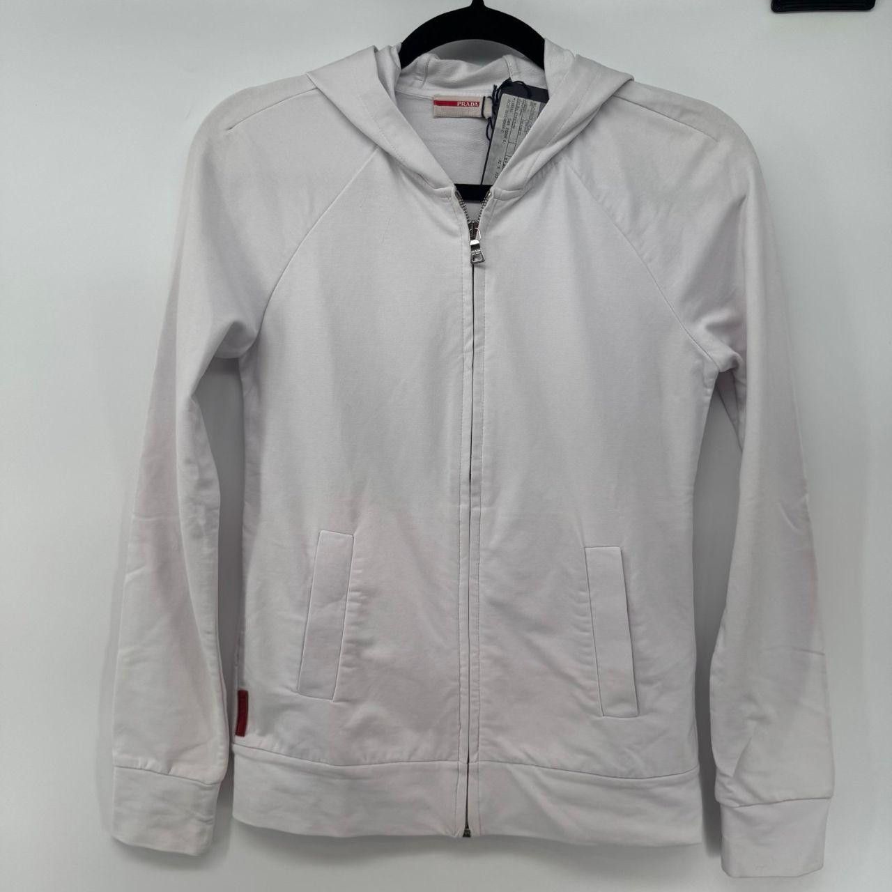 Prada NWT Prada Linea Rossa White Stretch Zip Hoodie Size XS Size XS / US 0-2 / IT 36-38 - 3 Thumbnail